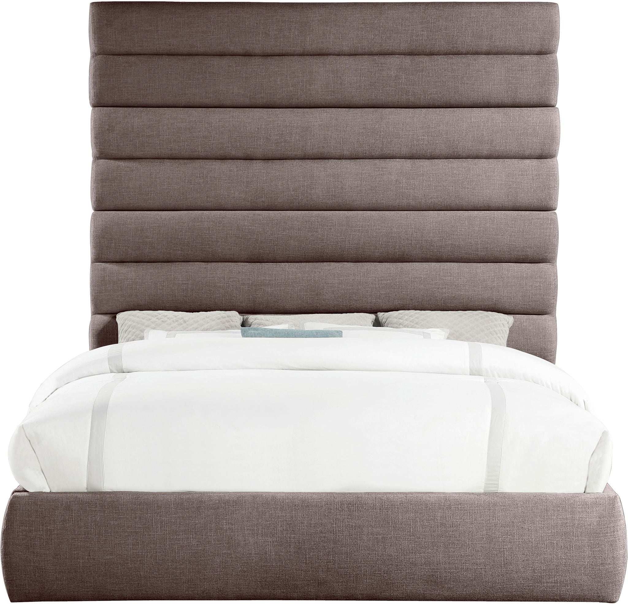 Adam - Linen Fabric Bed With 89" Headboard
