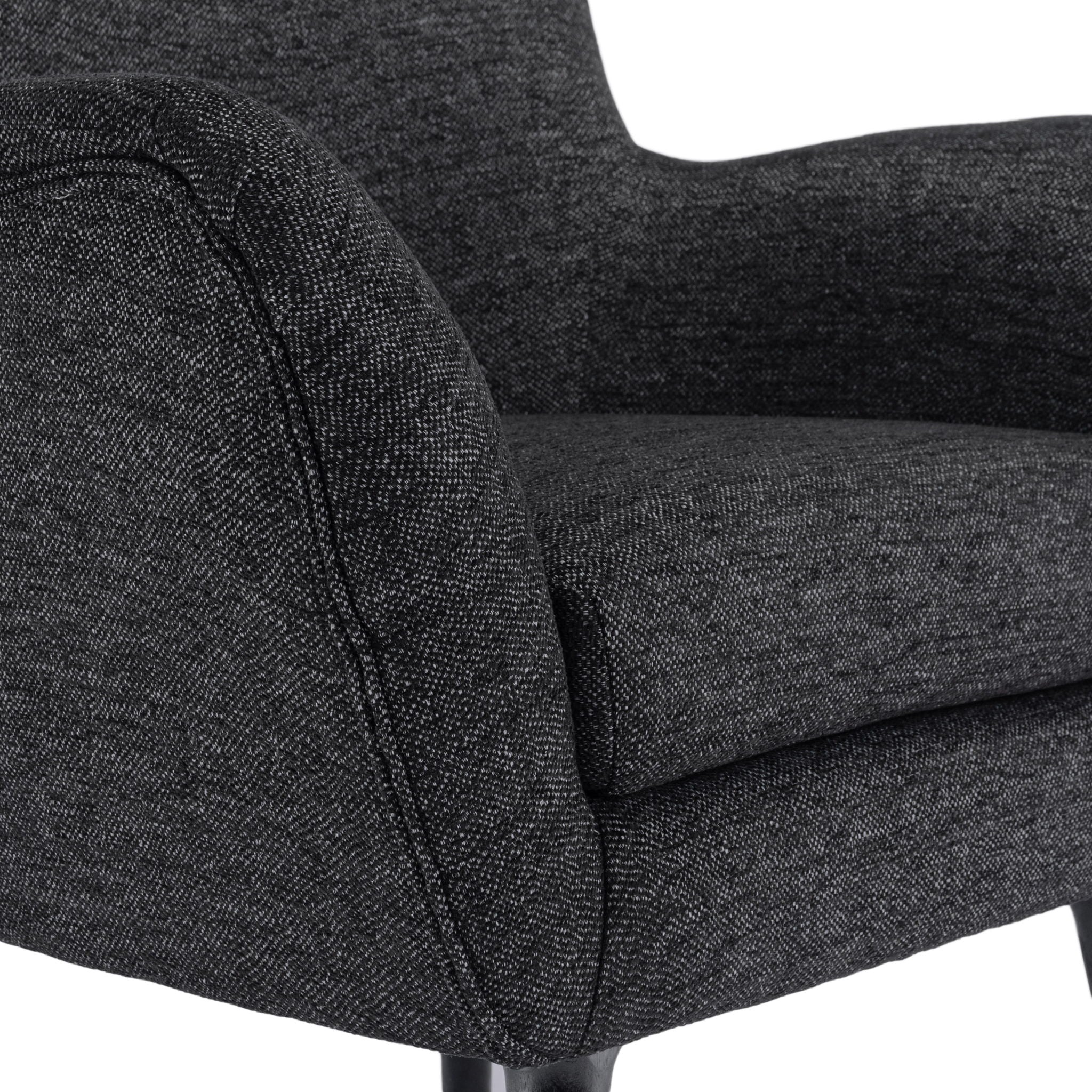 Mid - Century Modern Arm Chair With Wingback Design Wood Legs
