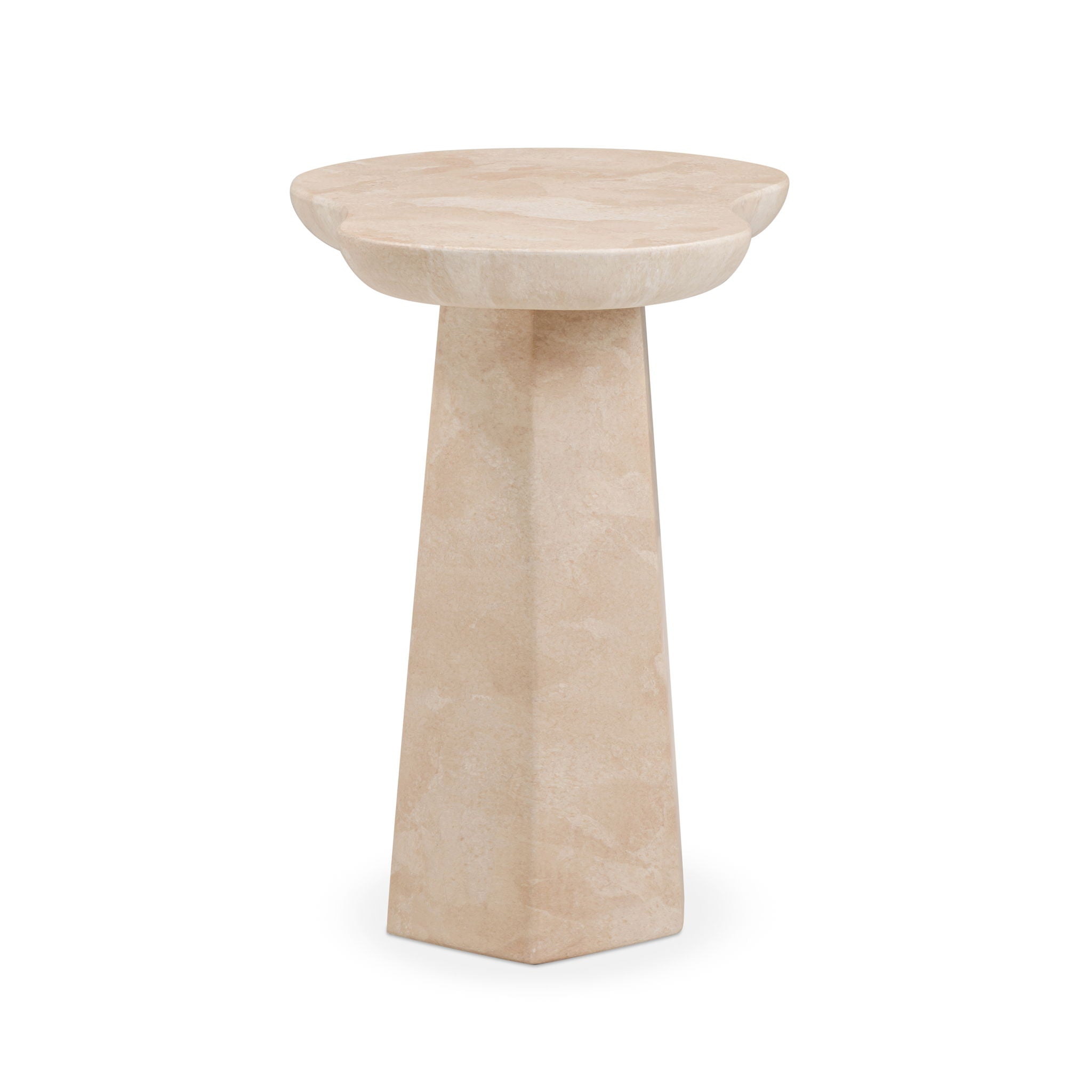 Zaya - Faux Marble Side Table - Rose