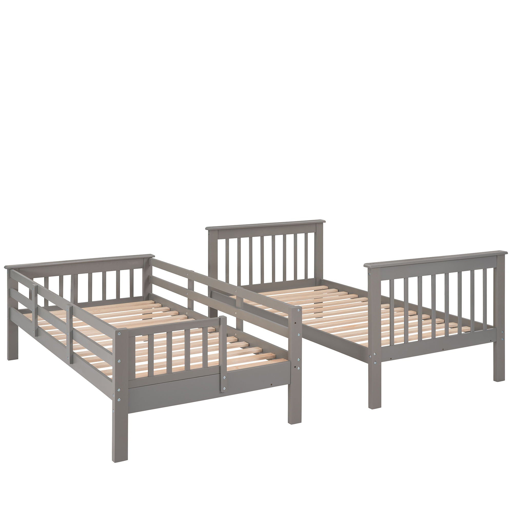 Stairway Bunk Bed With Storage And Guard Rail For Bedroom