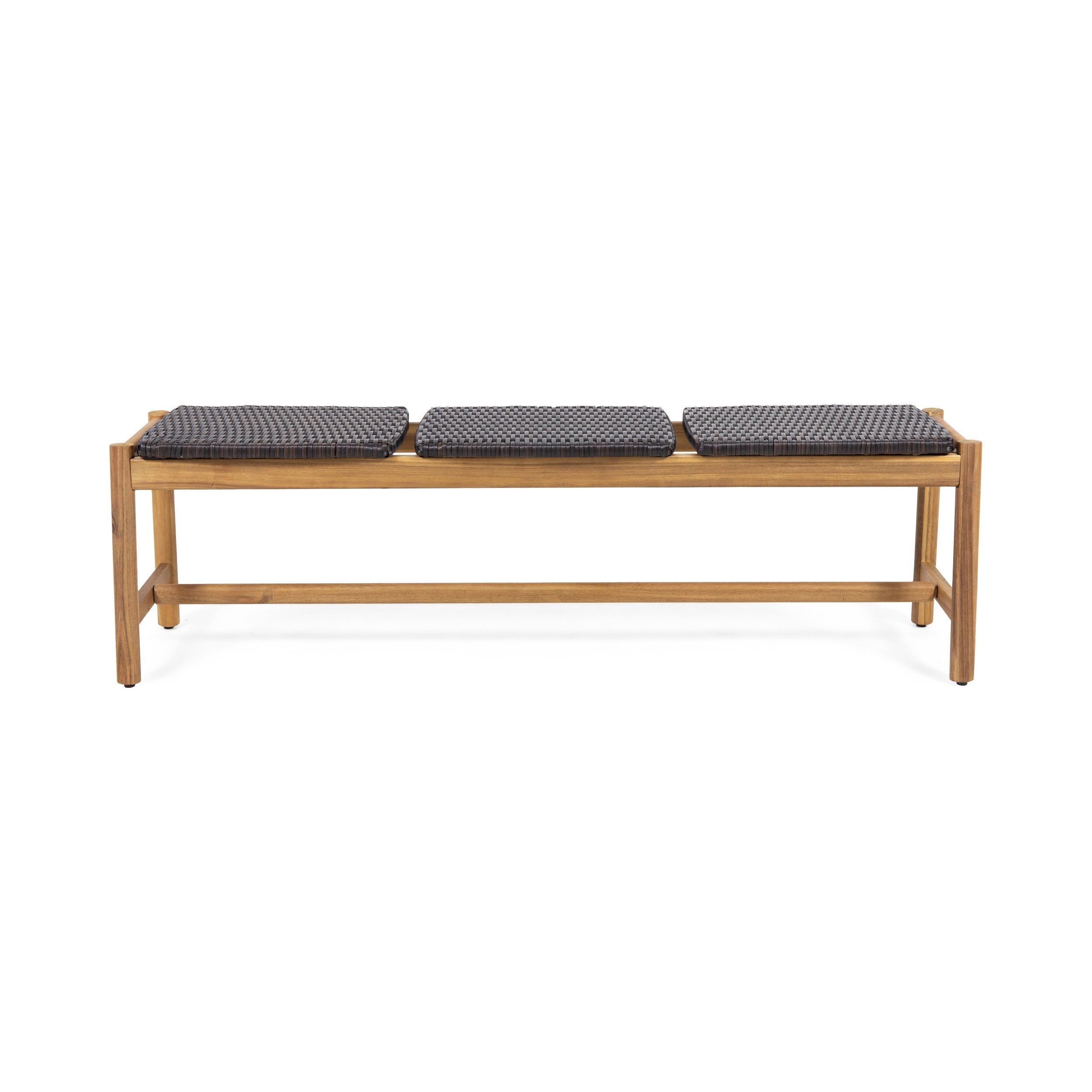 Cambria Rustic 3-Seater Bench with Teak Finish Acacia Wood