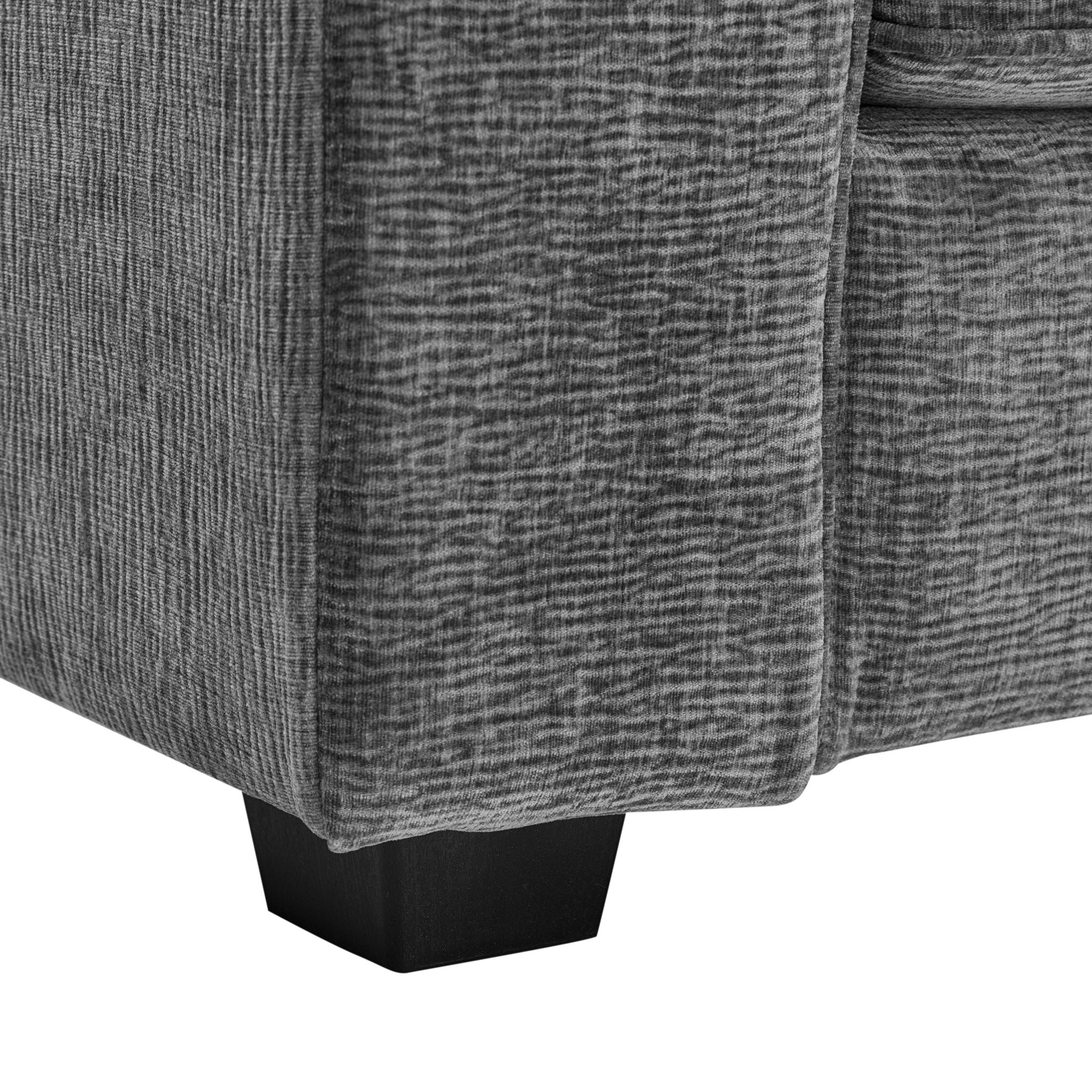 Modern Fabric Sofa With Plush Cushions, Sleek Arm Design
