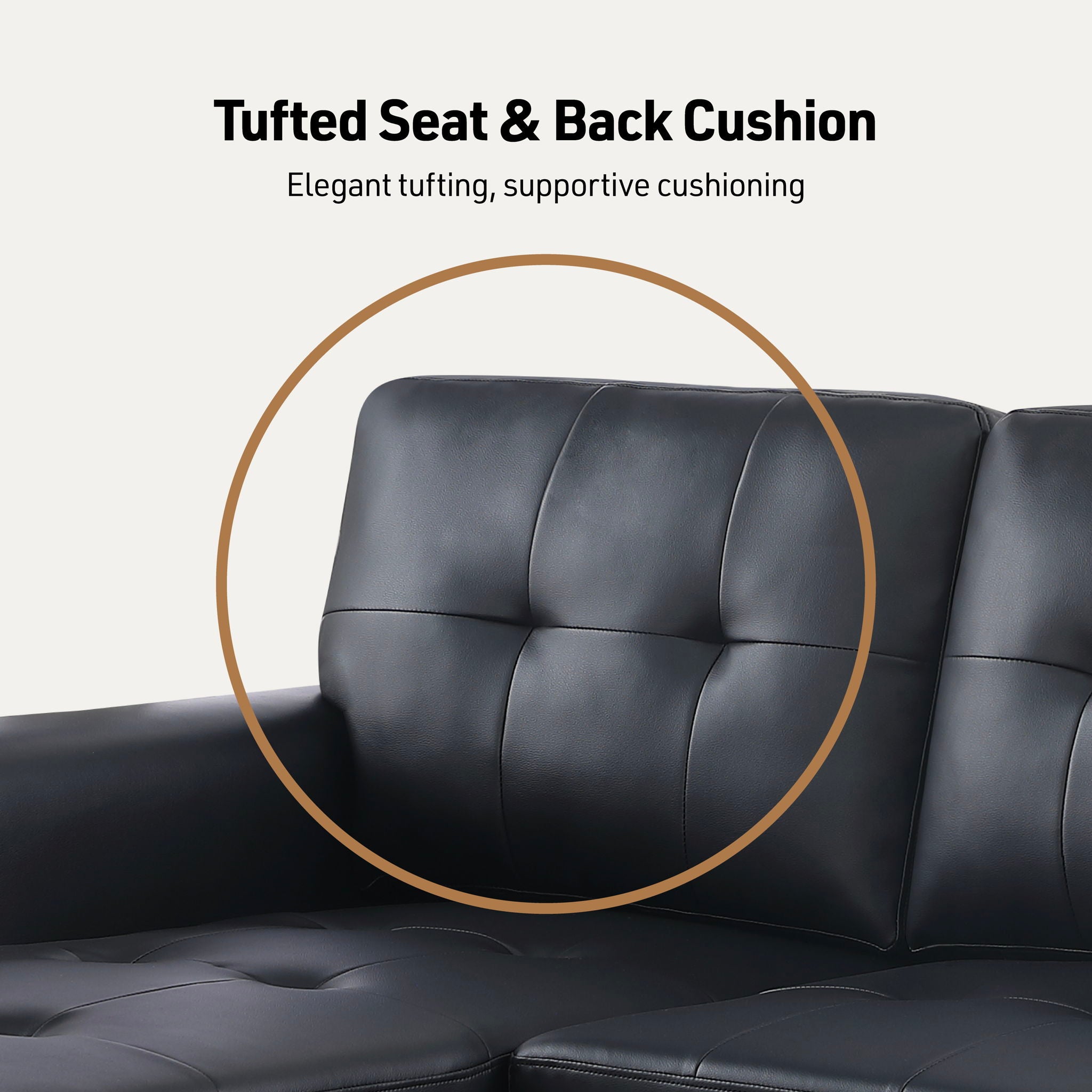 Lexi - Vegan Leather Modern Reversible Sleeper Sectional Sofa With Storage Chaise