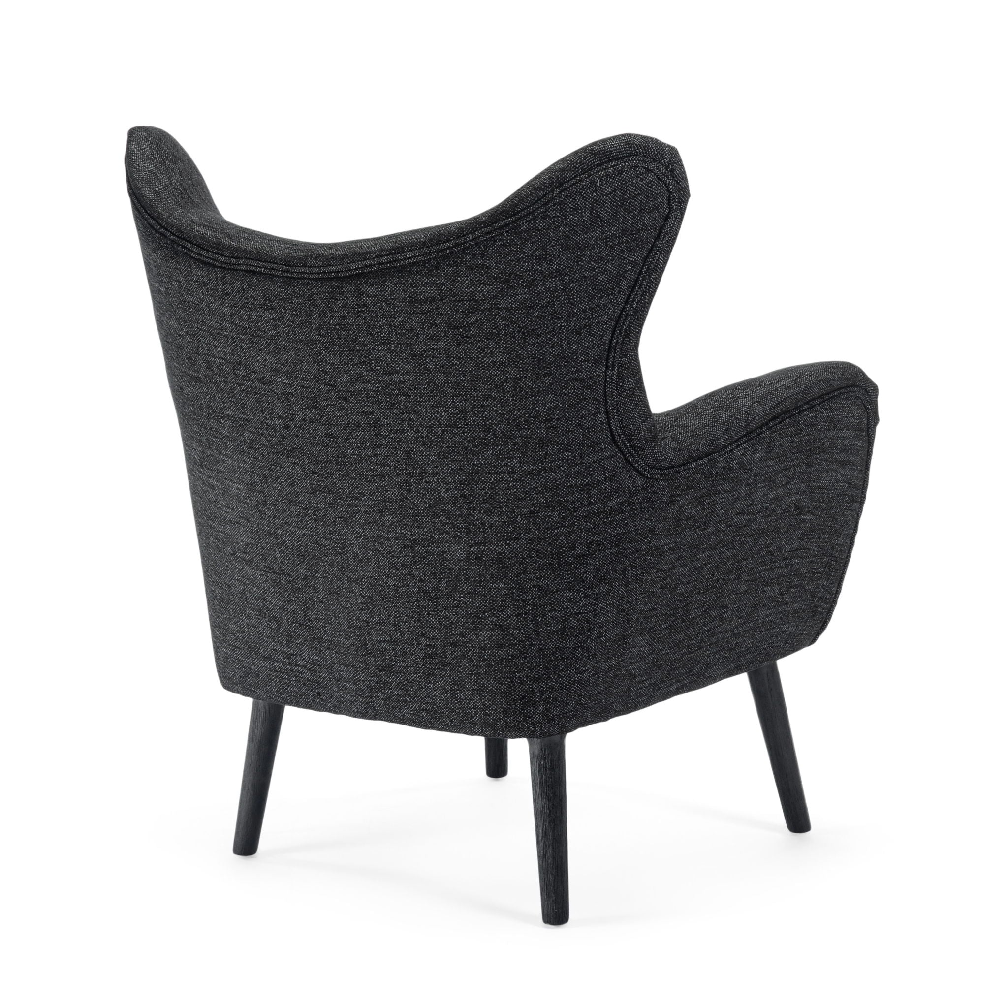 Mid - Century Modern Arm Chair With Wingback Design Wood Legs