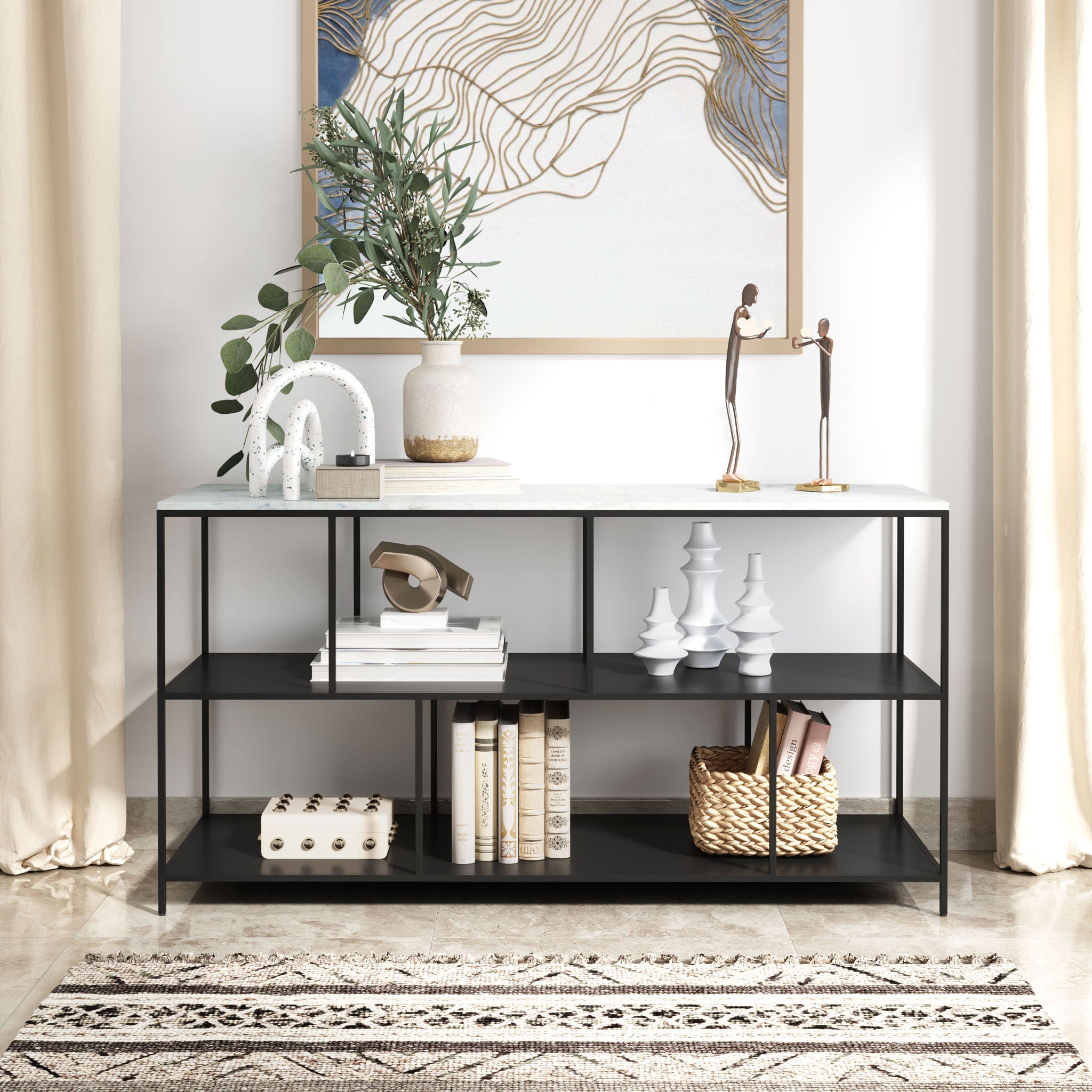 Singularity - Console Table - White & Black