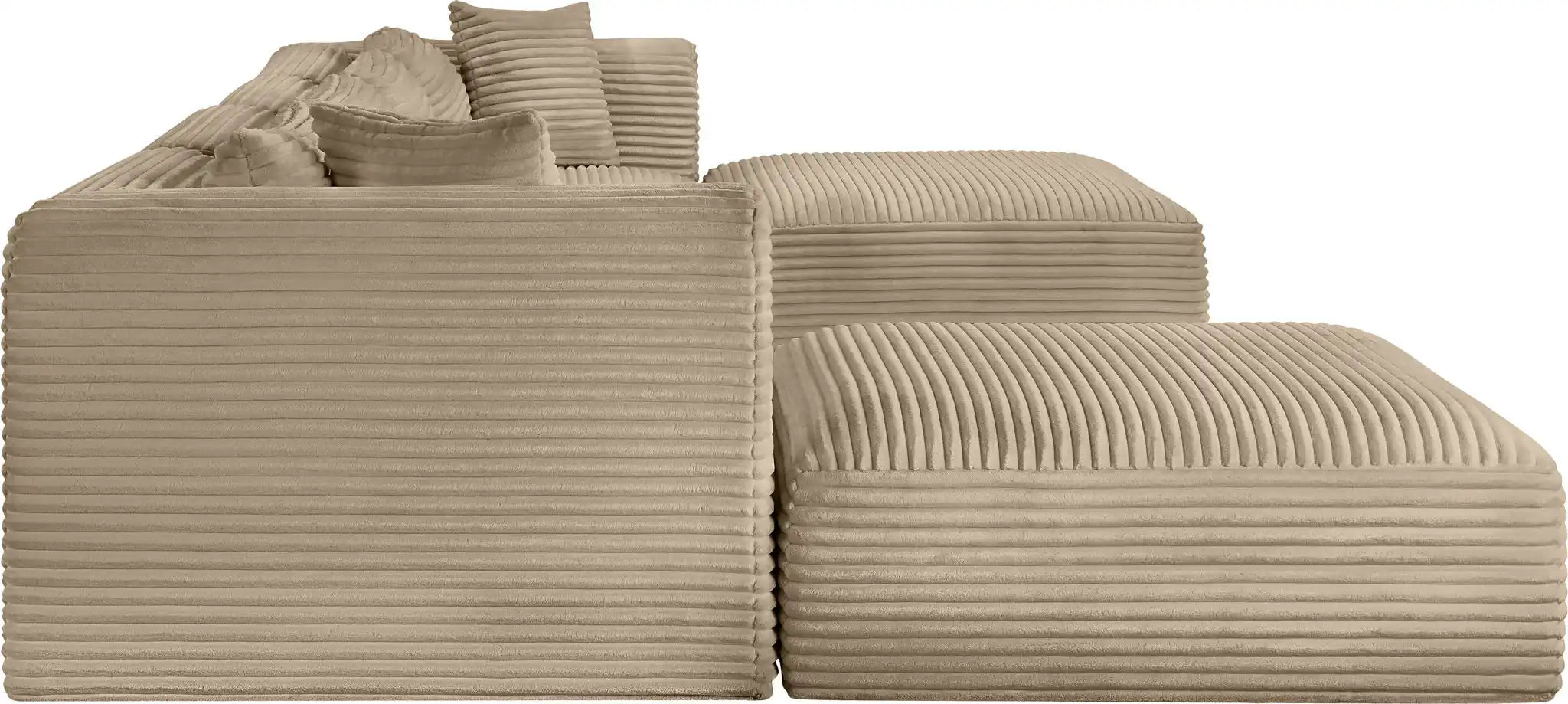 Shaggy - Fabric 6 Piece Modular Sectional With 2 Ottomans