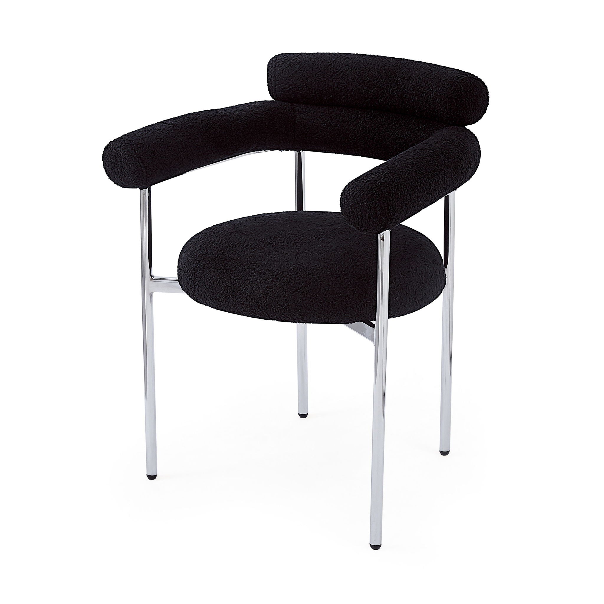 Contemporary Upholstered Armchair Dining Chairs With Metal Legs (Set of 2)