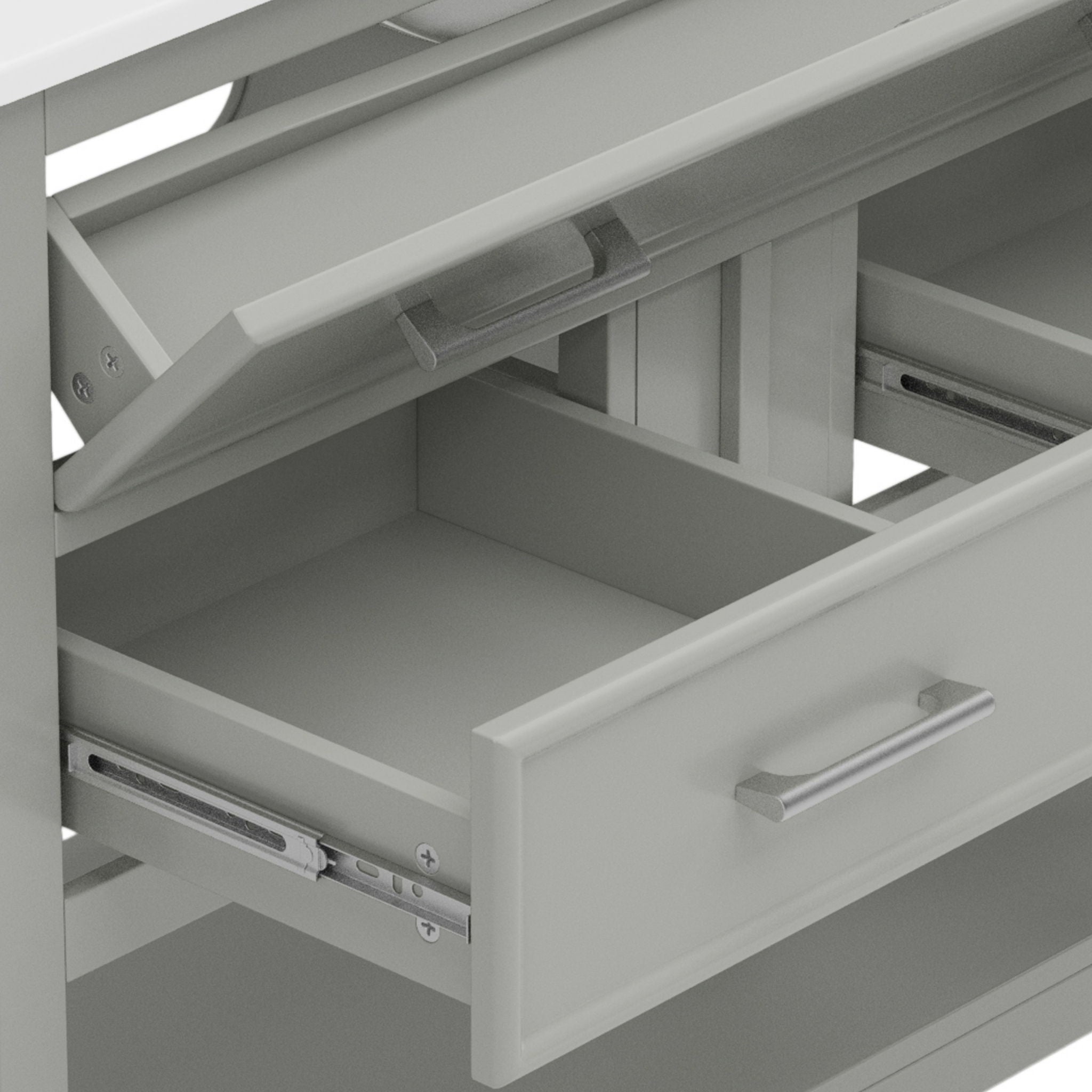 Bathroom Vanity With Ceramic Sink, Tip Out Tray & 2 Full Extension Drawers