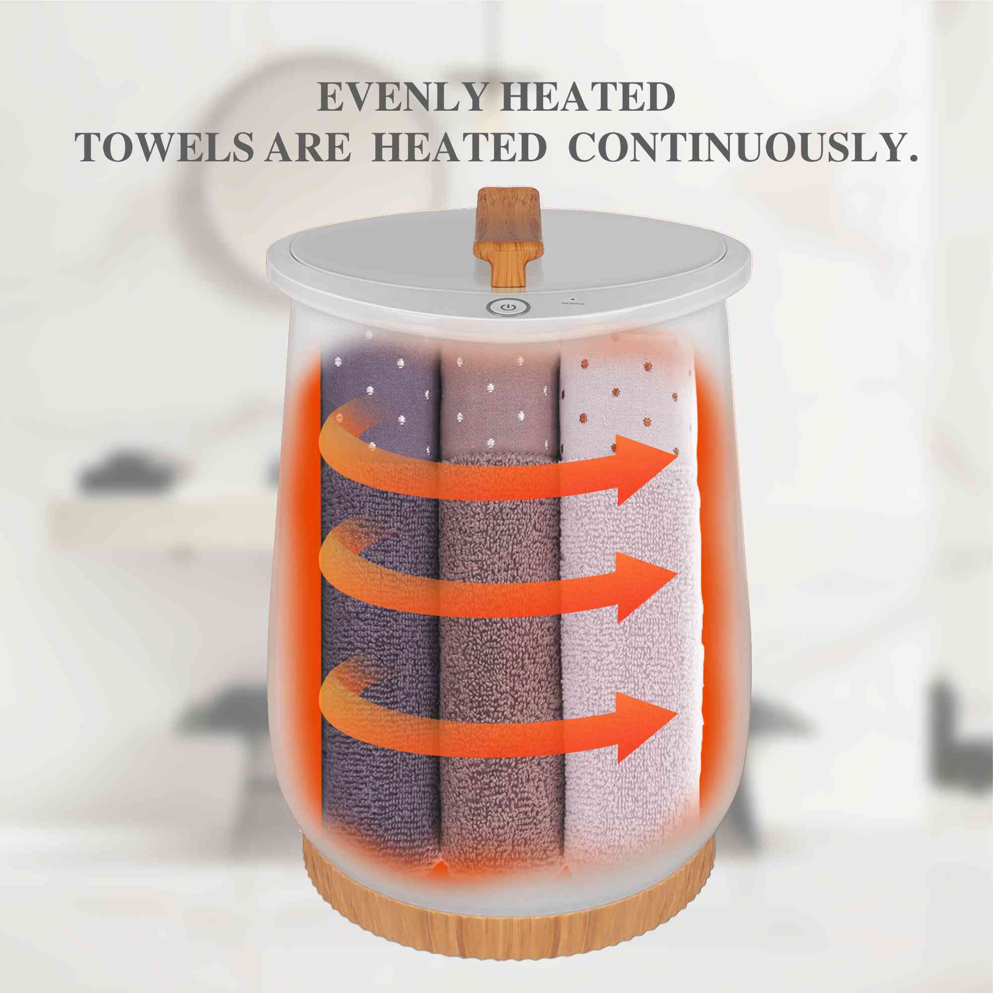 Towel Warmers, Luxury Bucket Towel Warmers, Large Towel Warmers For The Bathroom, Fits Up To 2 Oversized Towels - White
