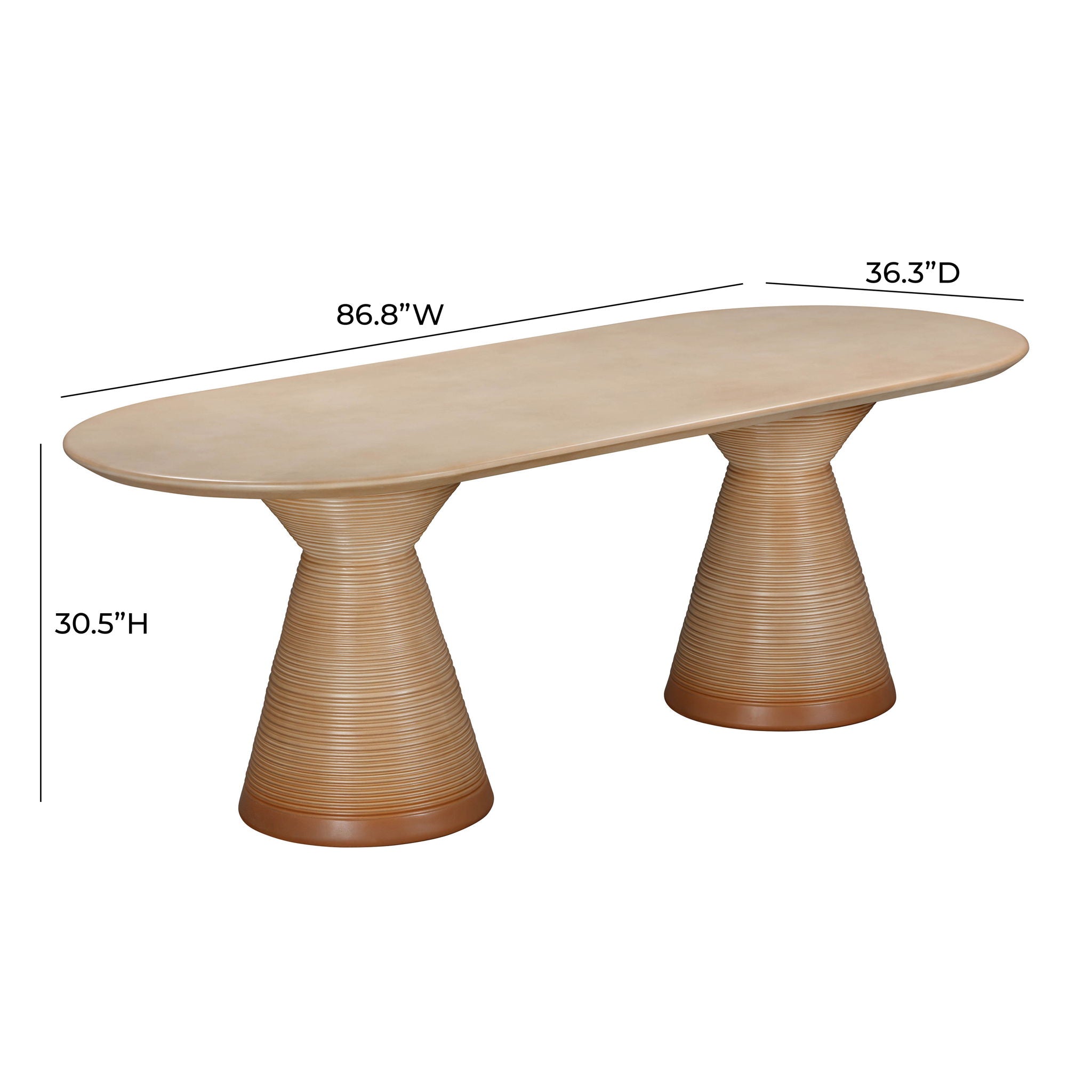 Fassa - Oval Indoor / Outdoor Dining Table - Terracotta