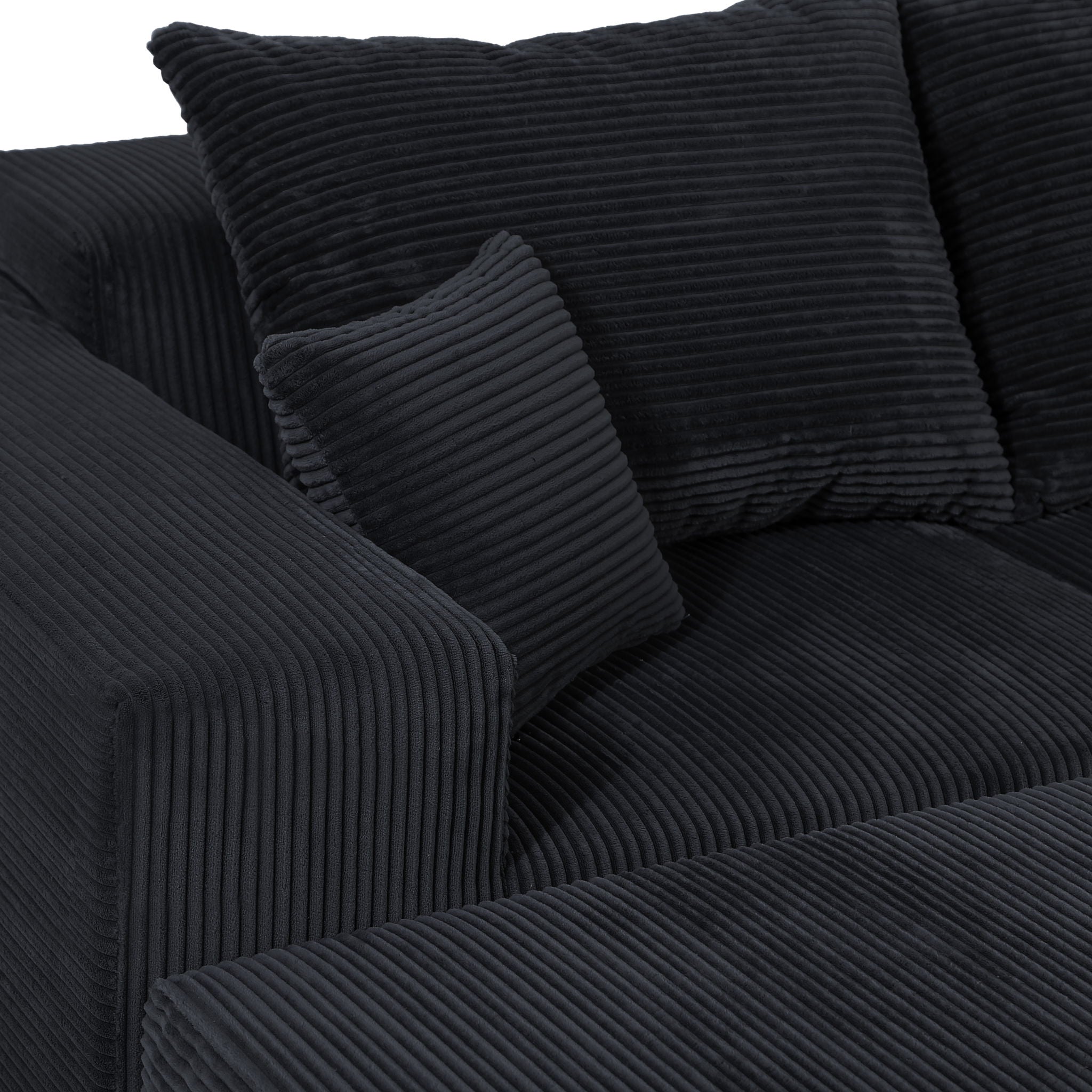 Luxury 8 Piece Modular U Shaped Sectional Sofa With Oversized Chaise Lounge And Bed Corduroy Upholstery