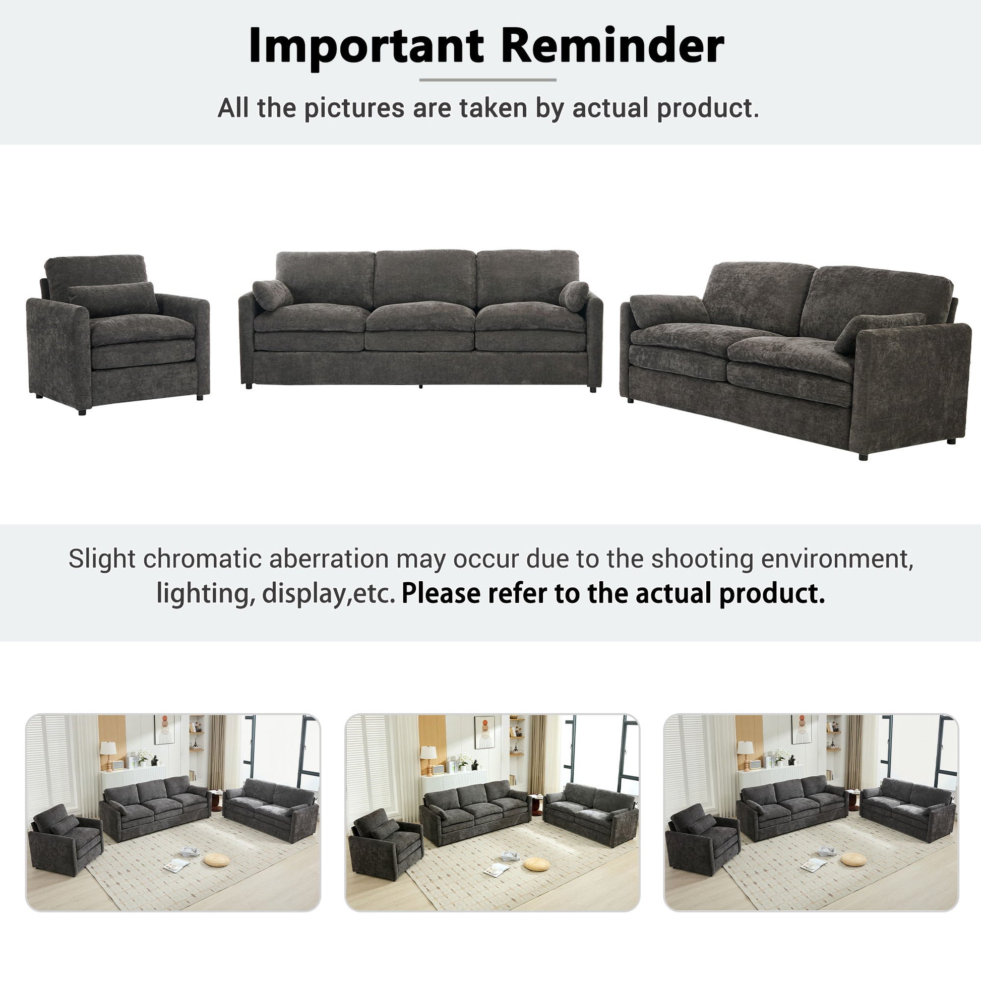 Cloud Sofa Set Couch For Living Room - Gray - Best Buy Furniture