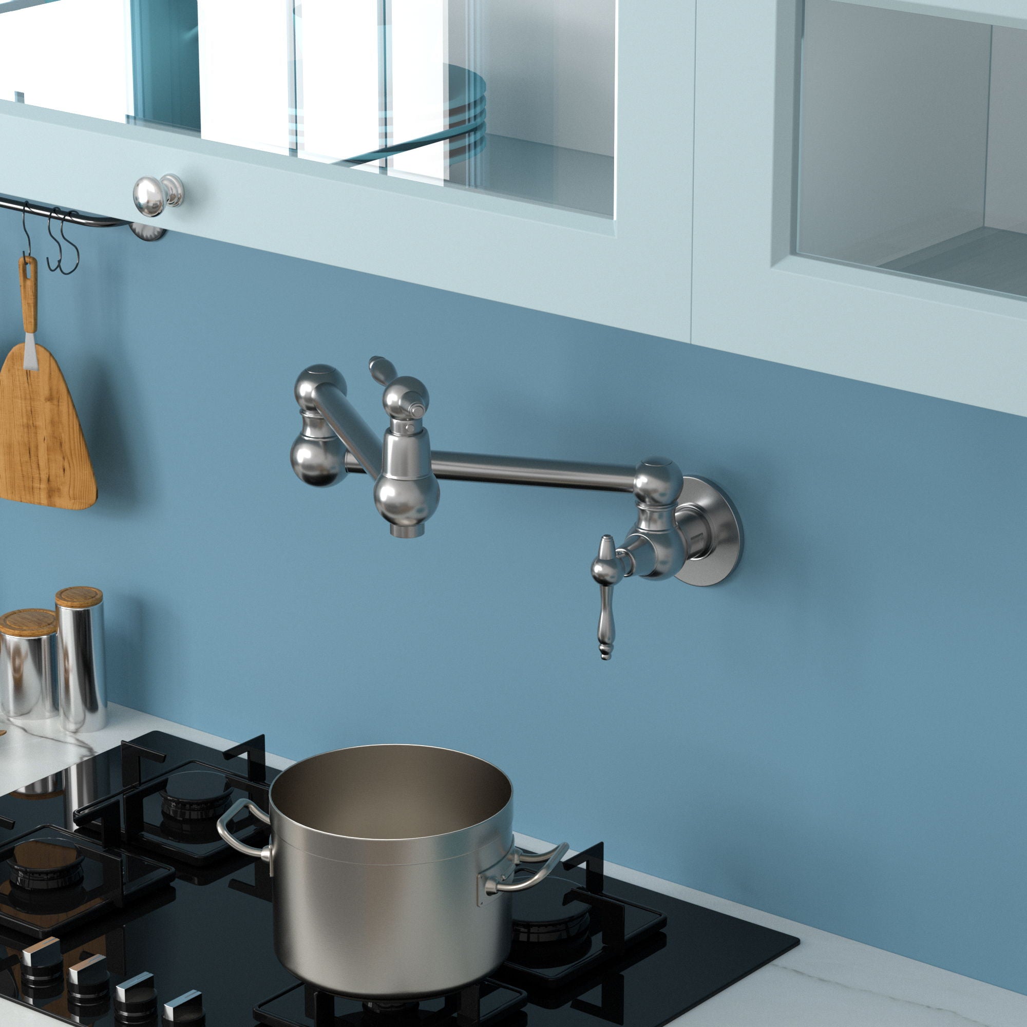 Modern Design Pot Filler Faucet Wall Mount Kitchen Sink Faucet Folding Stretchable