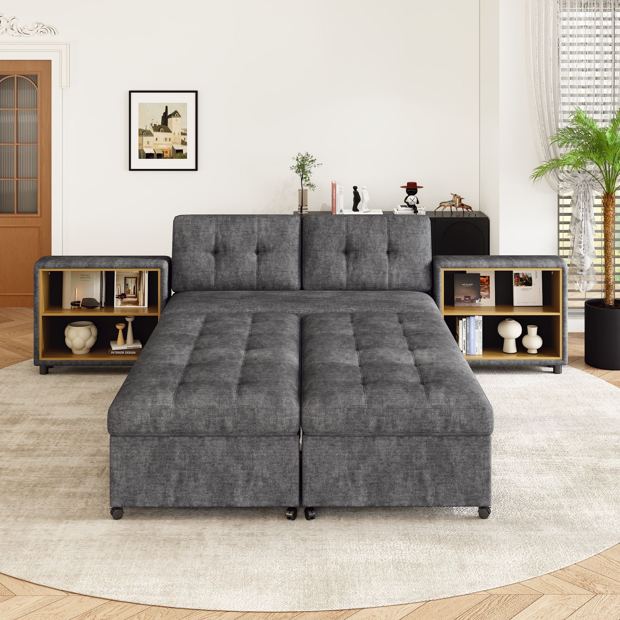 Versatile Modular Free-Combined Sofa With 2 Storage Racks