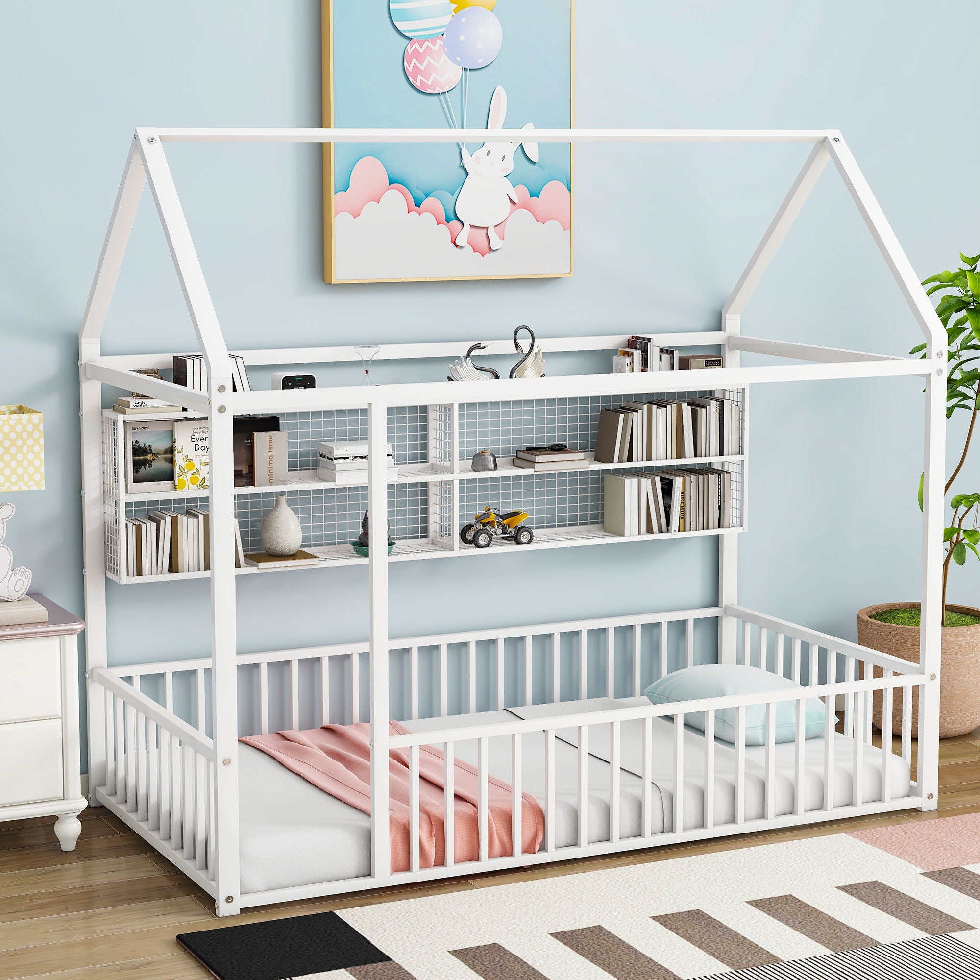 House Frame With Fence And Shelves