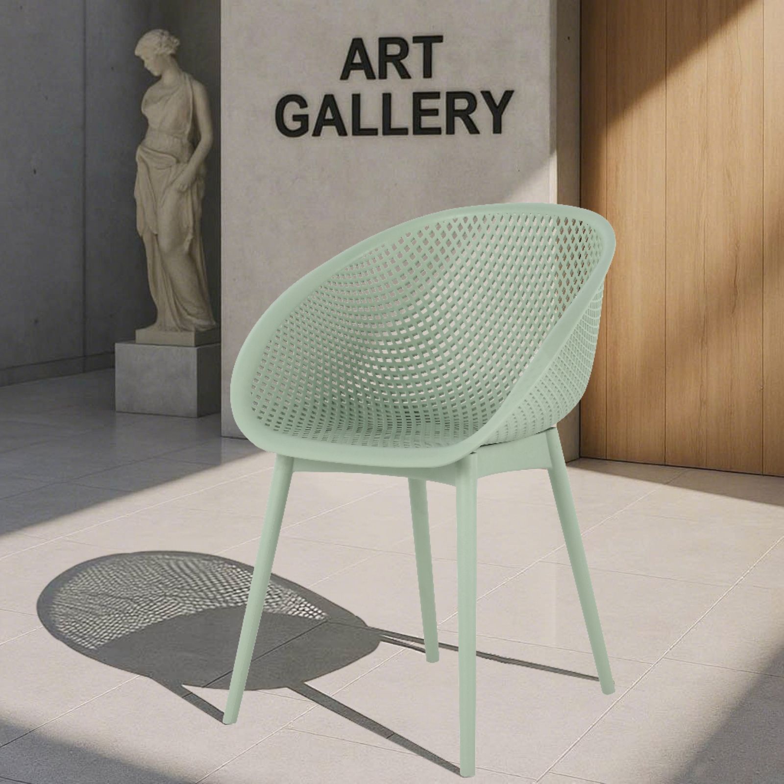 2 Piece Durable Single Chair With Mesh Hollow Out Design