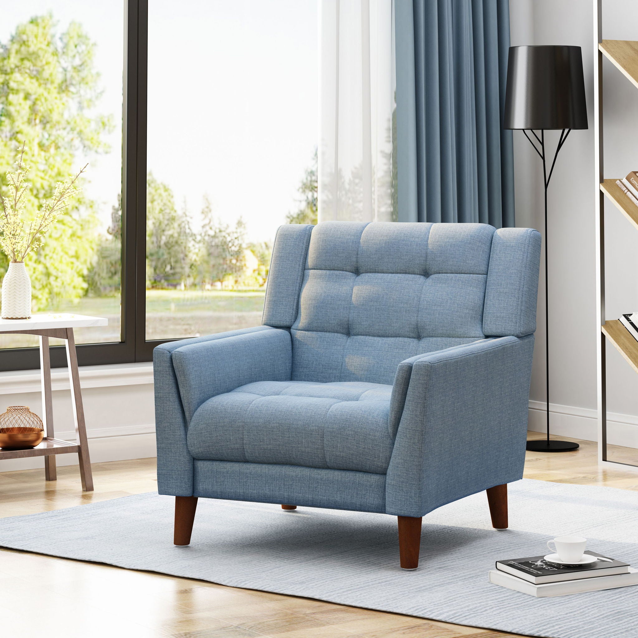 Luminaesque - Fabric Upholstered Armchair With Tufted Back