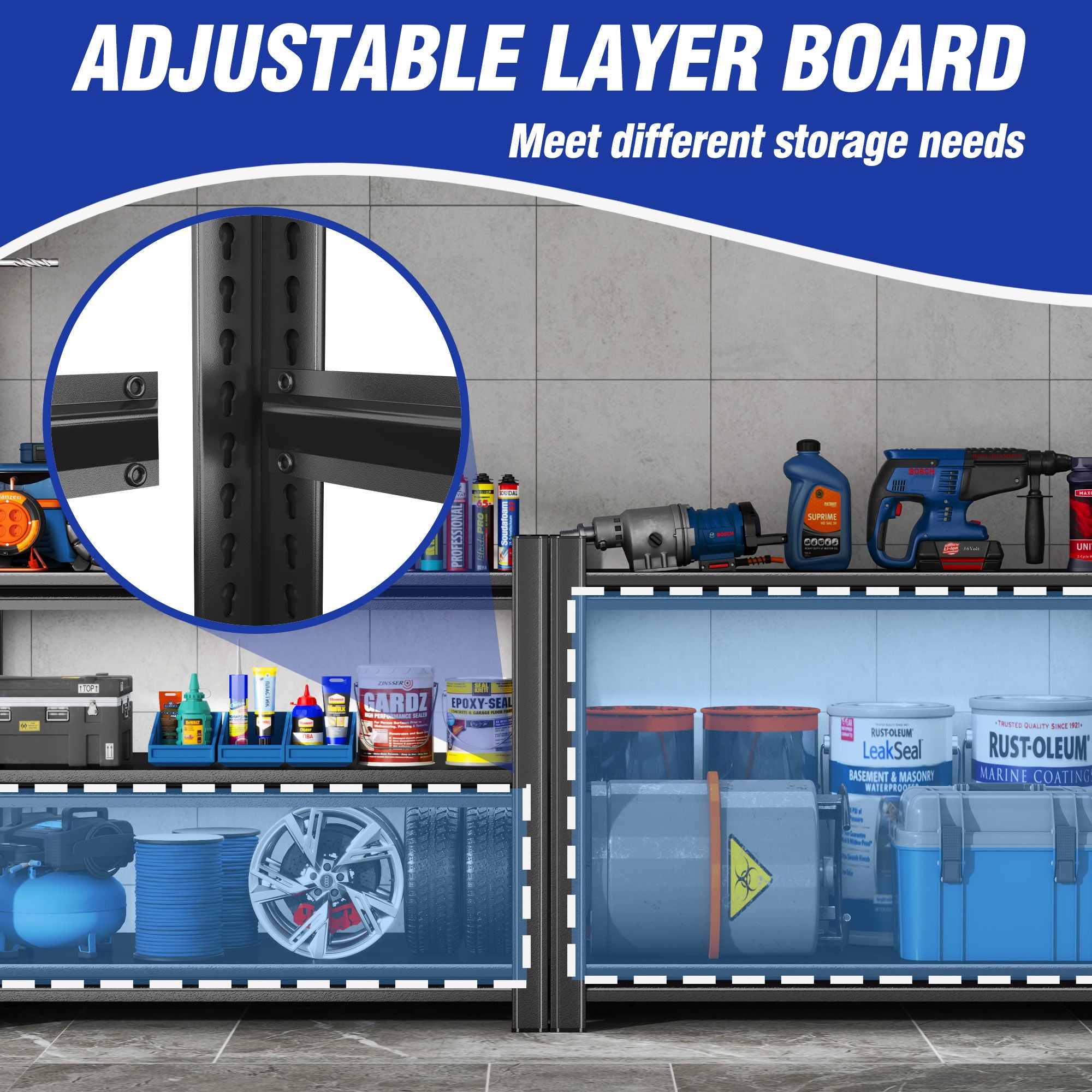 5 Tier Heavy Duty Shelving Unit Adjustable Shelving Units