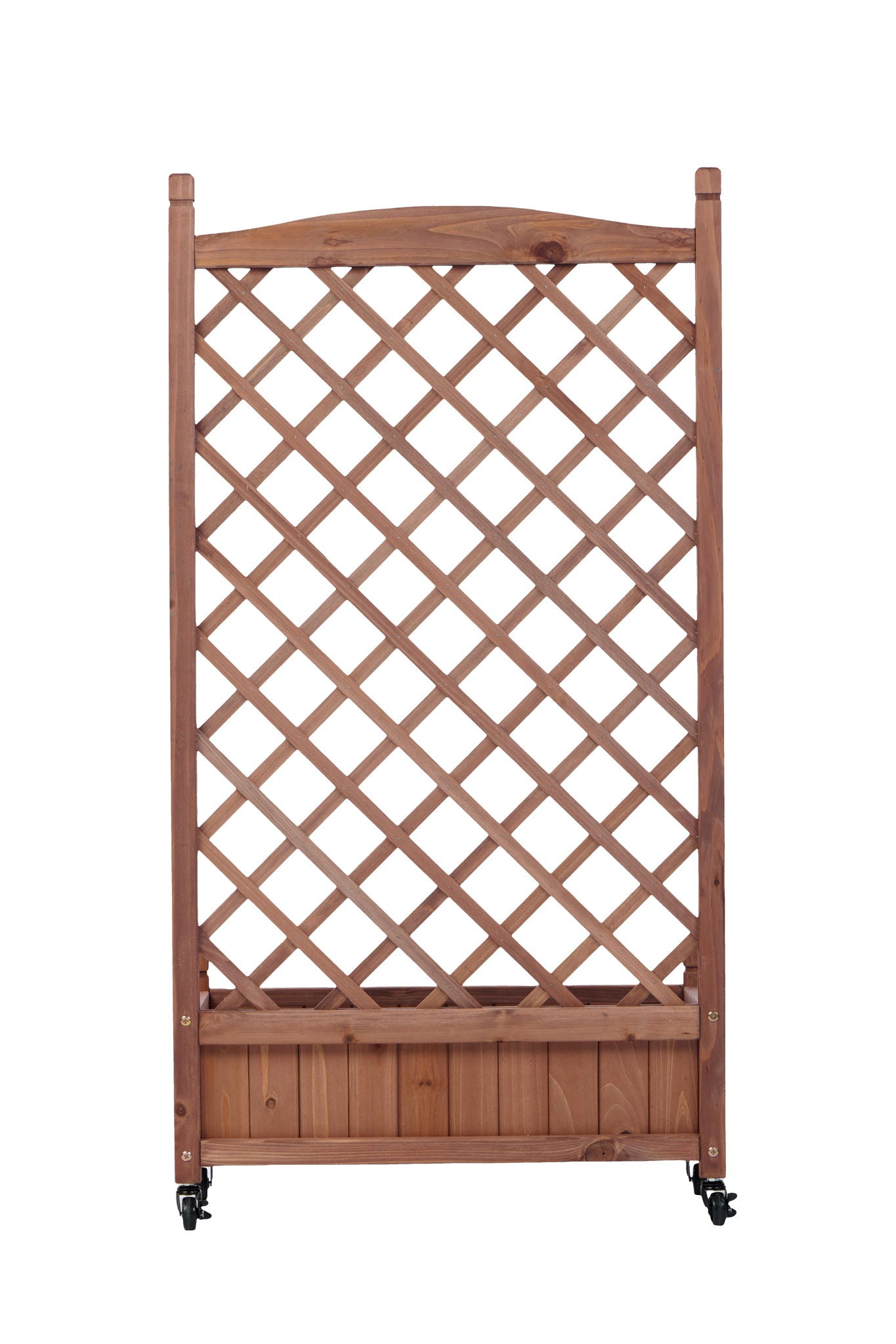 Raised Garden Bed With Trellis 2 Pack, Outdoor Planter Box & Plant Stand With Climbing Racks - Brown
