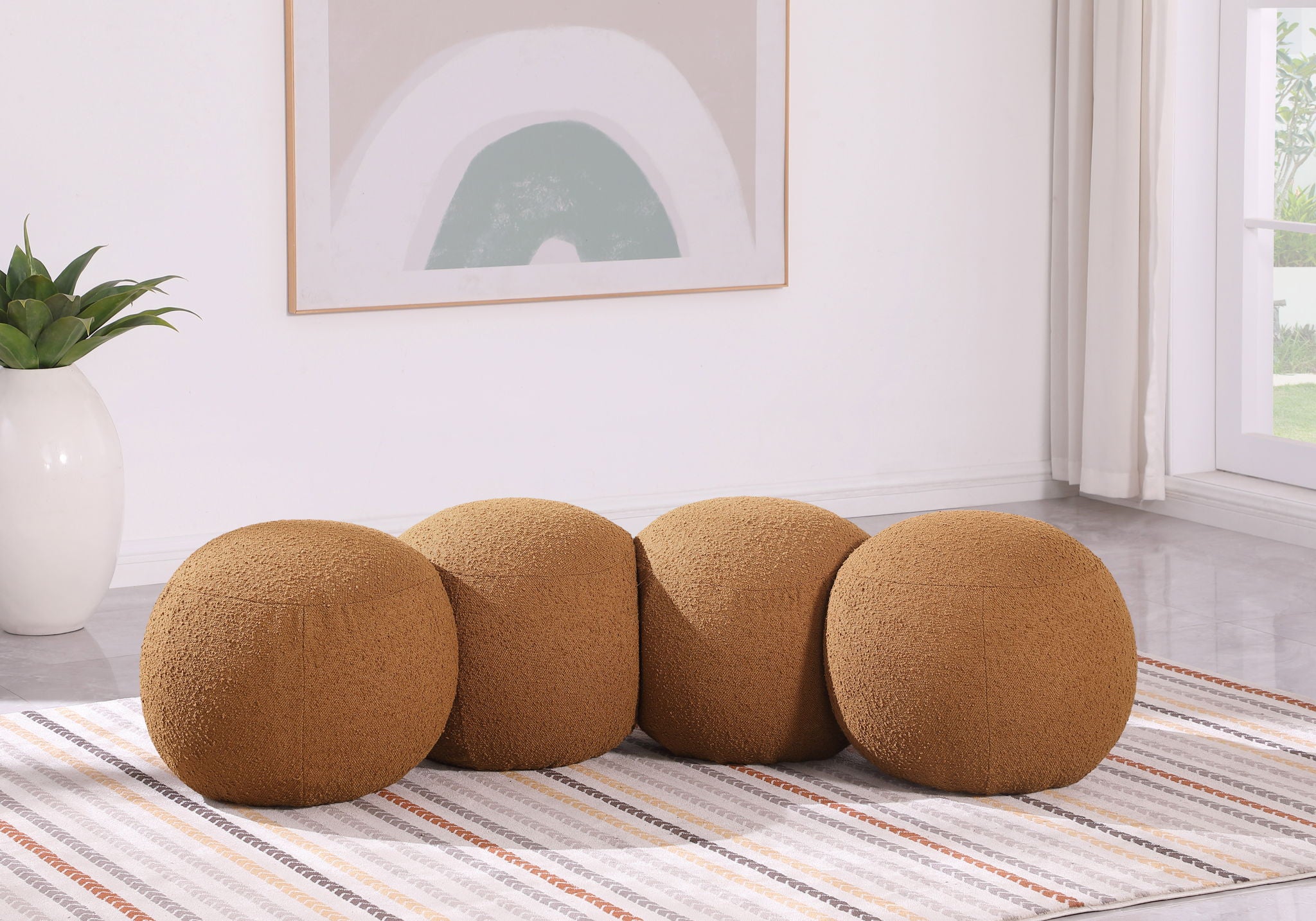 Apollo - Boucle Fabric Bench