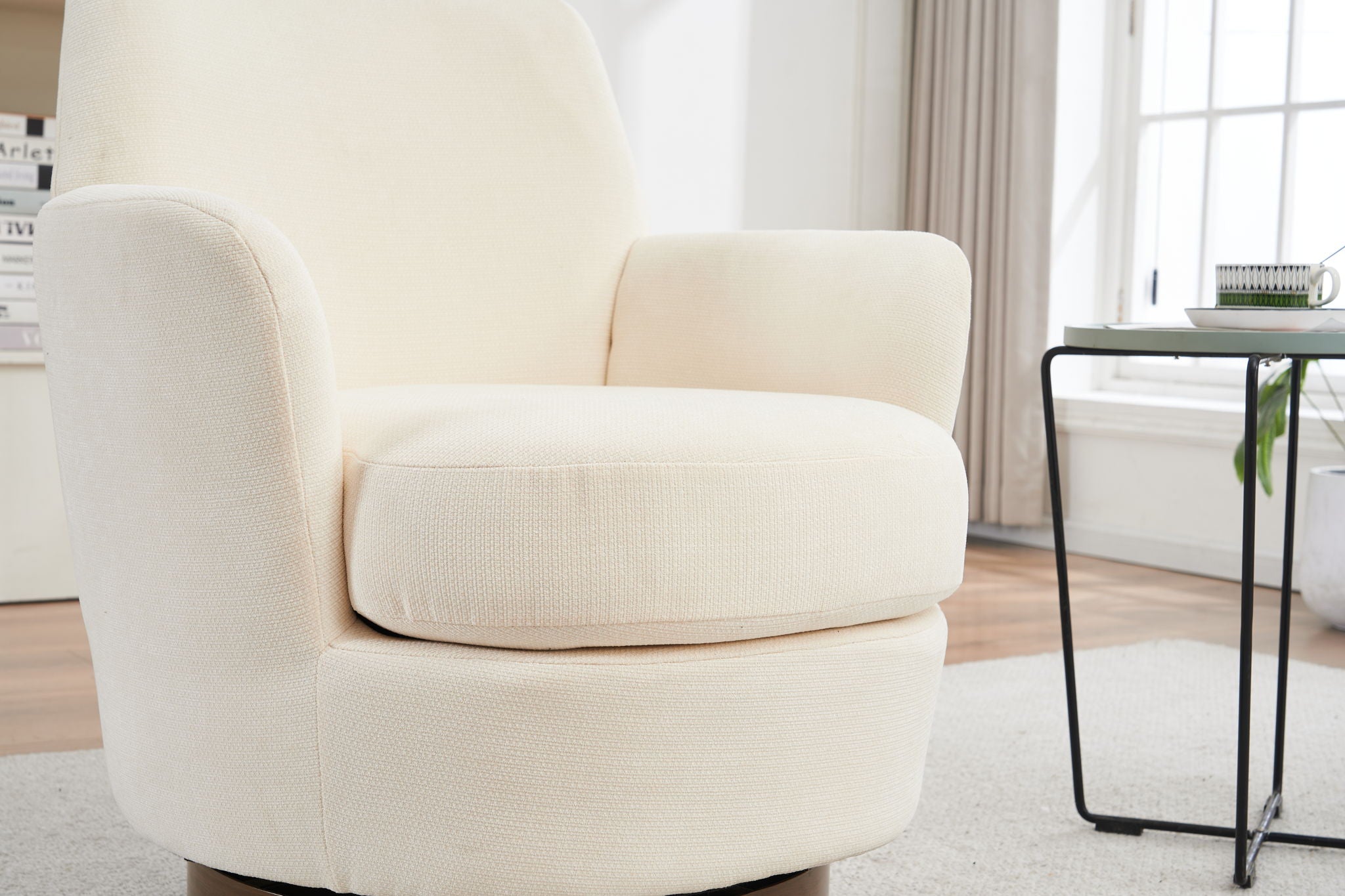 Swivel Accent Chairs Armchair With Stainless Steel Base