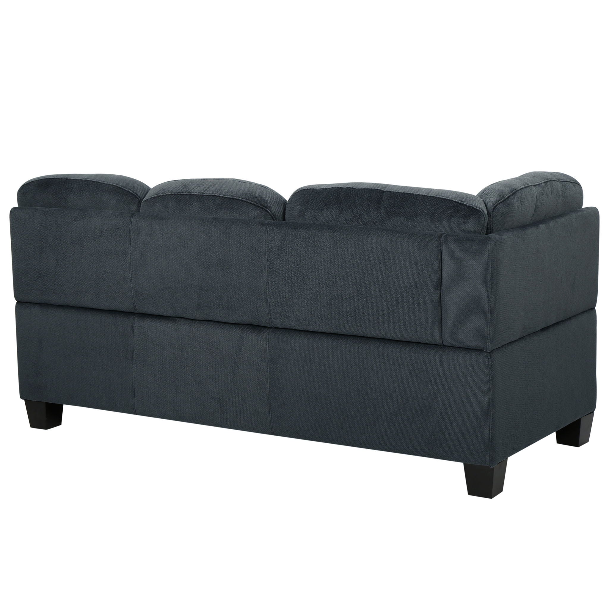 Modern L Shaped Fabric Sectional Sofa With Tufted Detail - Charcoal