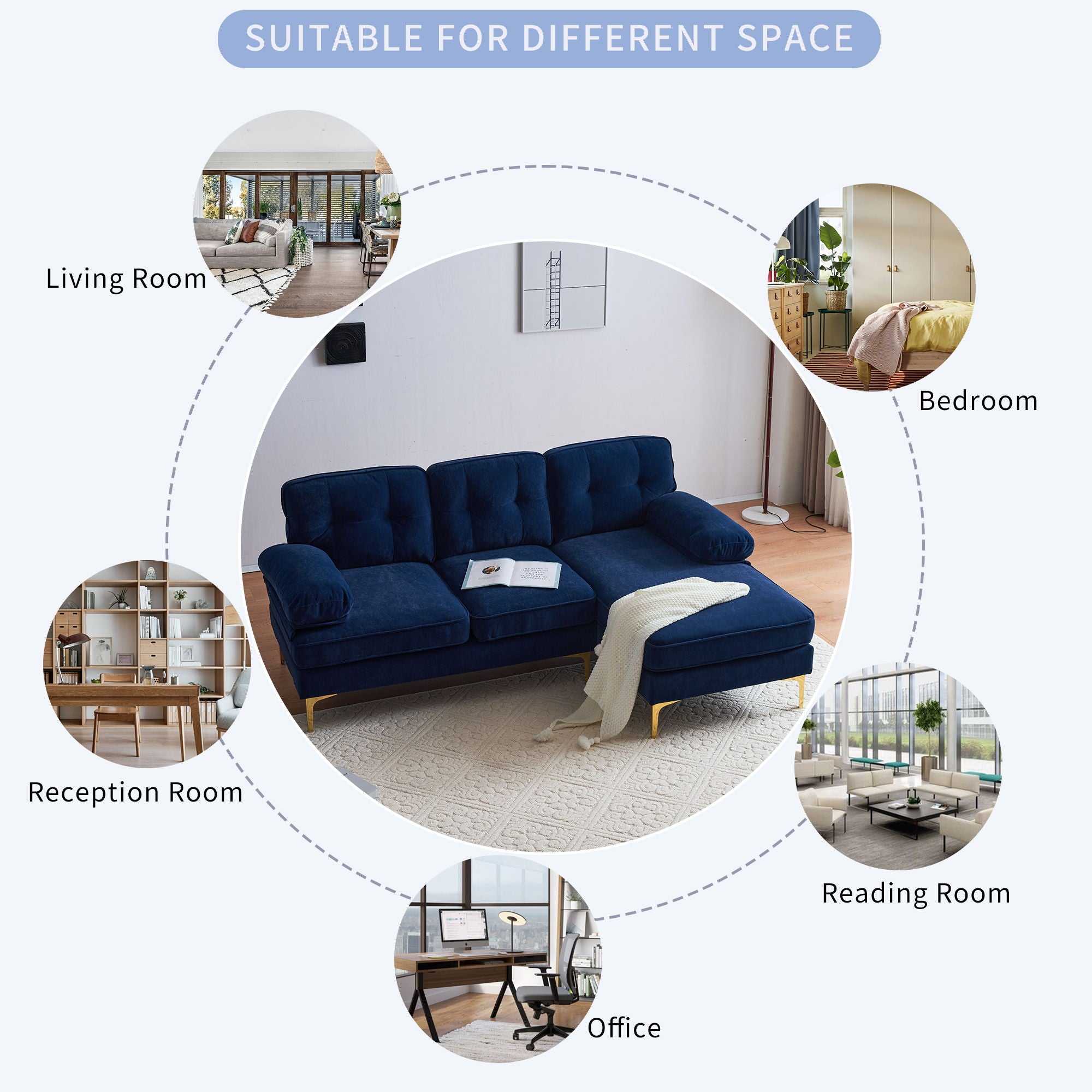 Modern L Shaped Sectional Sofa For Living Room