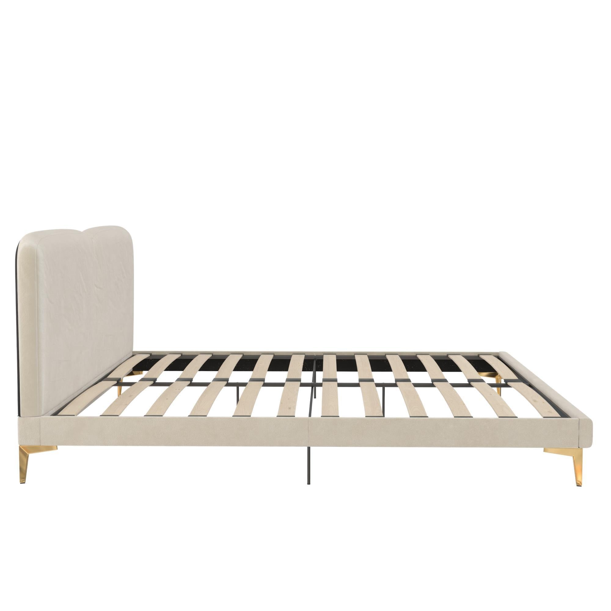 Coco - King Size Upholstered Bed - Ivory