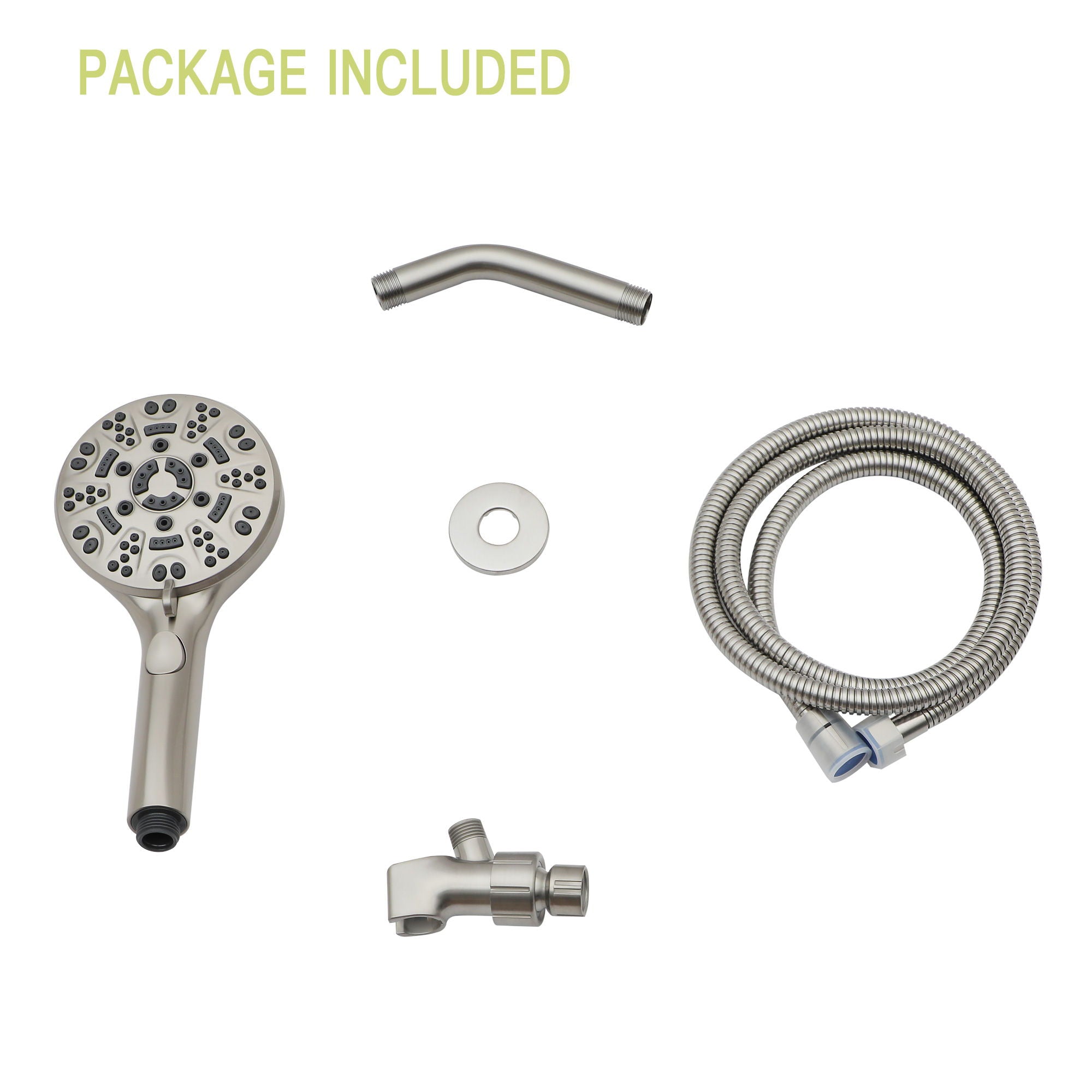 Multi Function Adjustable Hand Shower 8 Function Hand Shower, Plastic Construction - Brushed Nickel - Best Buy Furniture