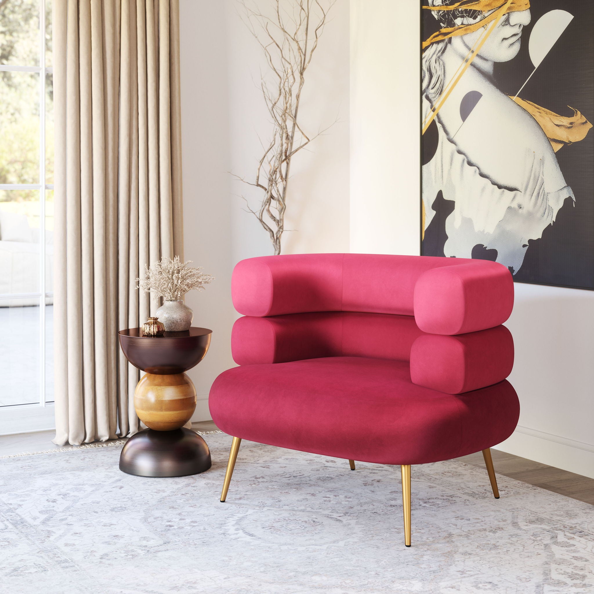 Arish - Accent Chair - Red