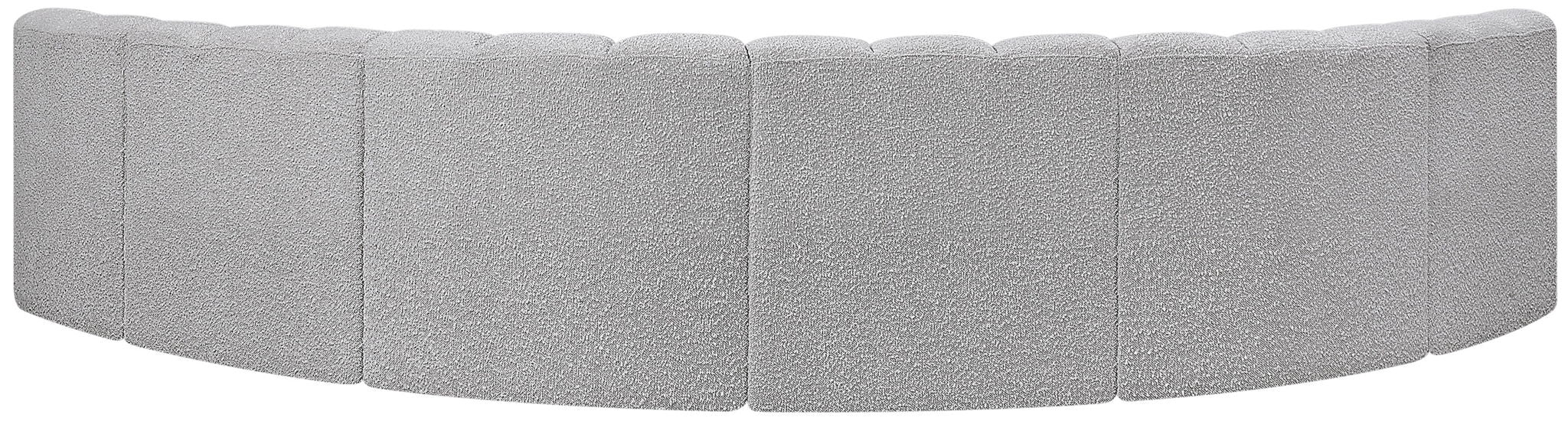 Arc - Boucle Fabric 6 Piece U-Shaped Modular Sofa