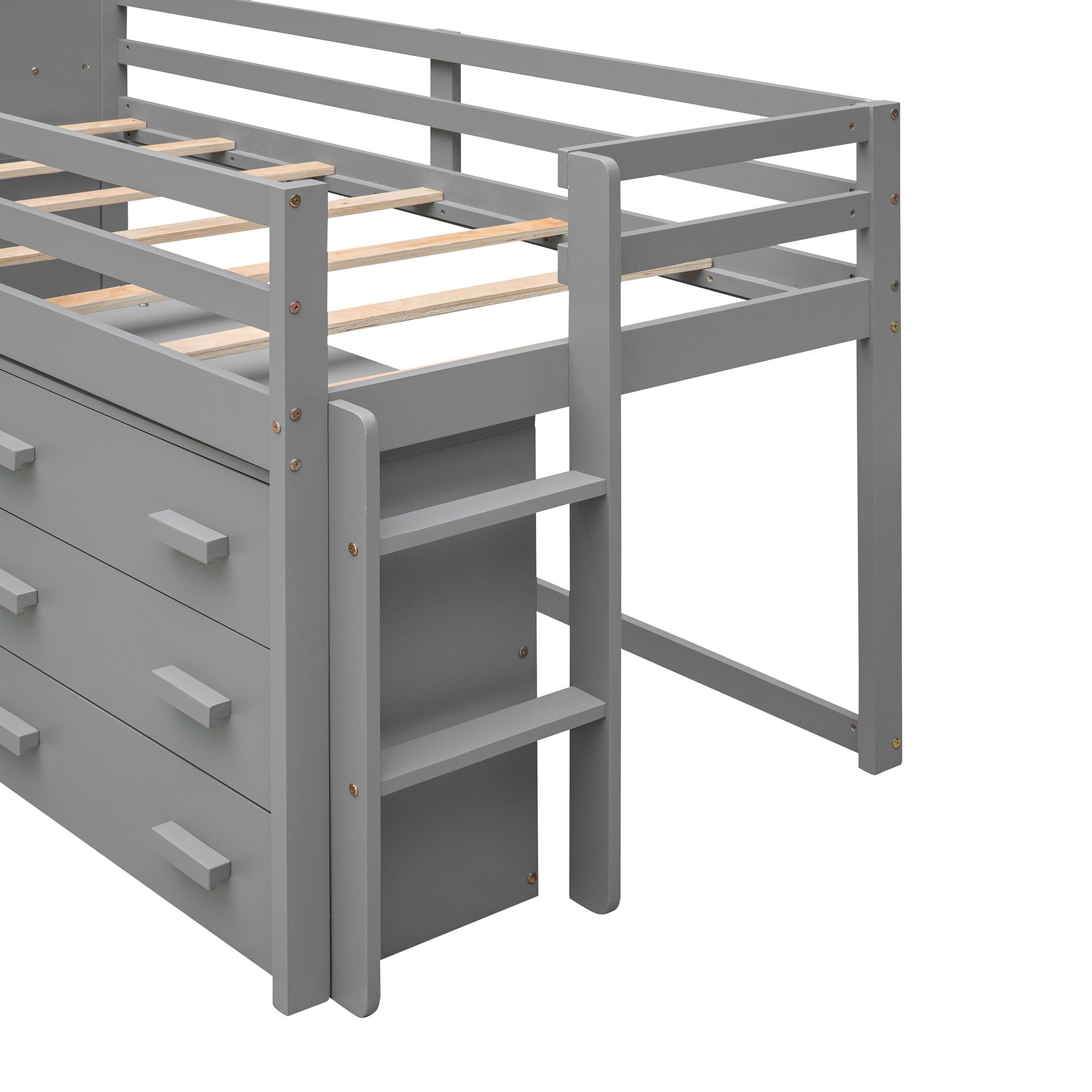 Loft Bed With Cabinet And Shelf