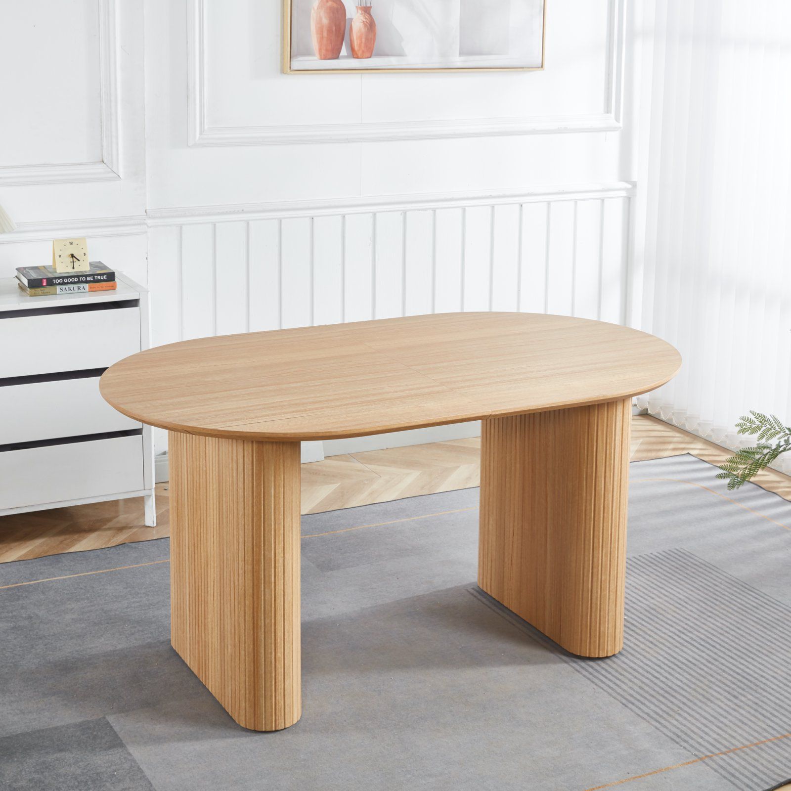 Extensible Dining Table, Suitable For 4 - 6 People - Oak
