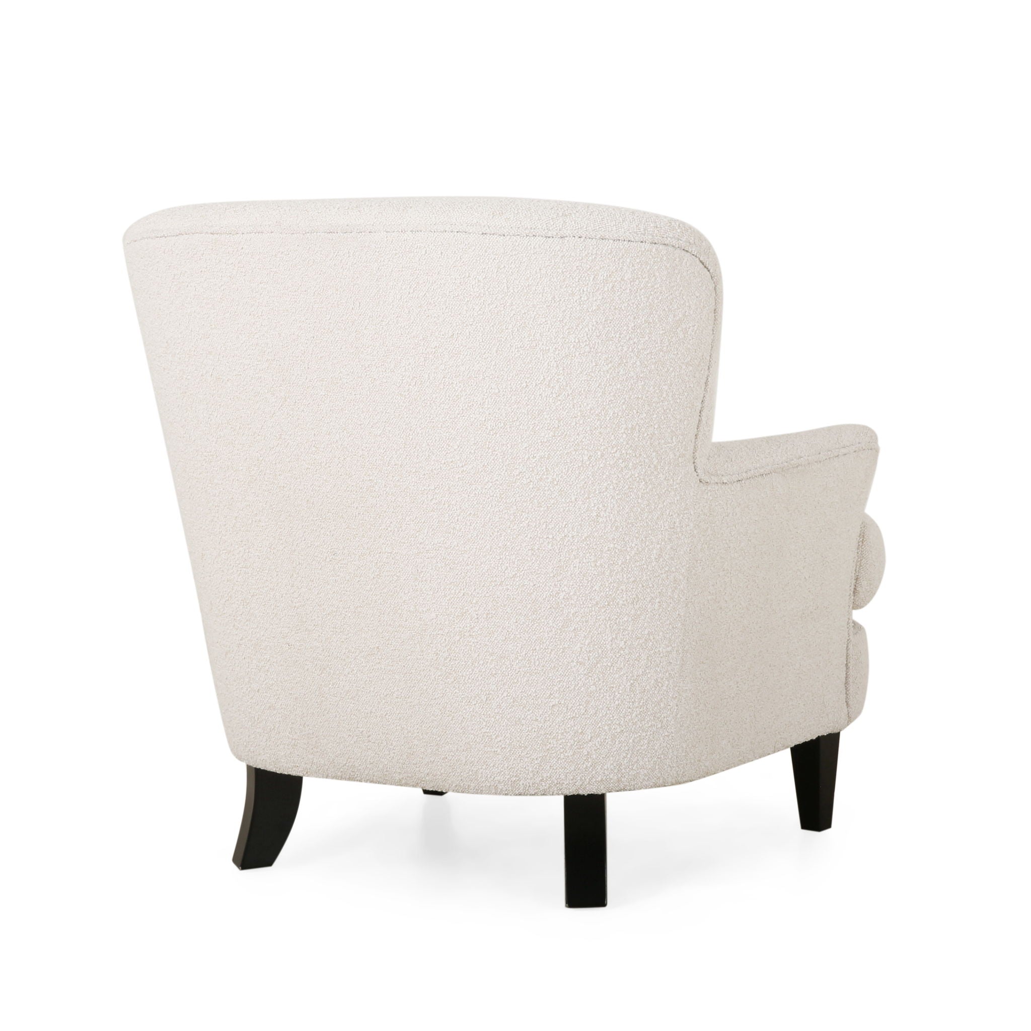 Melodique - Boucle Fabric Upholstered Club Chair With Tapered Legs