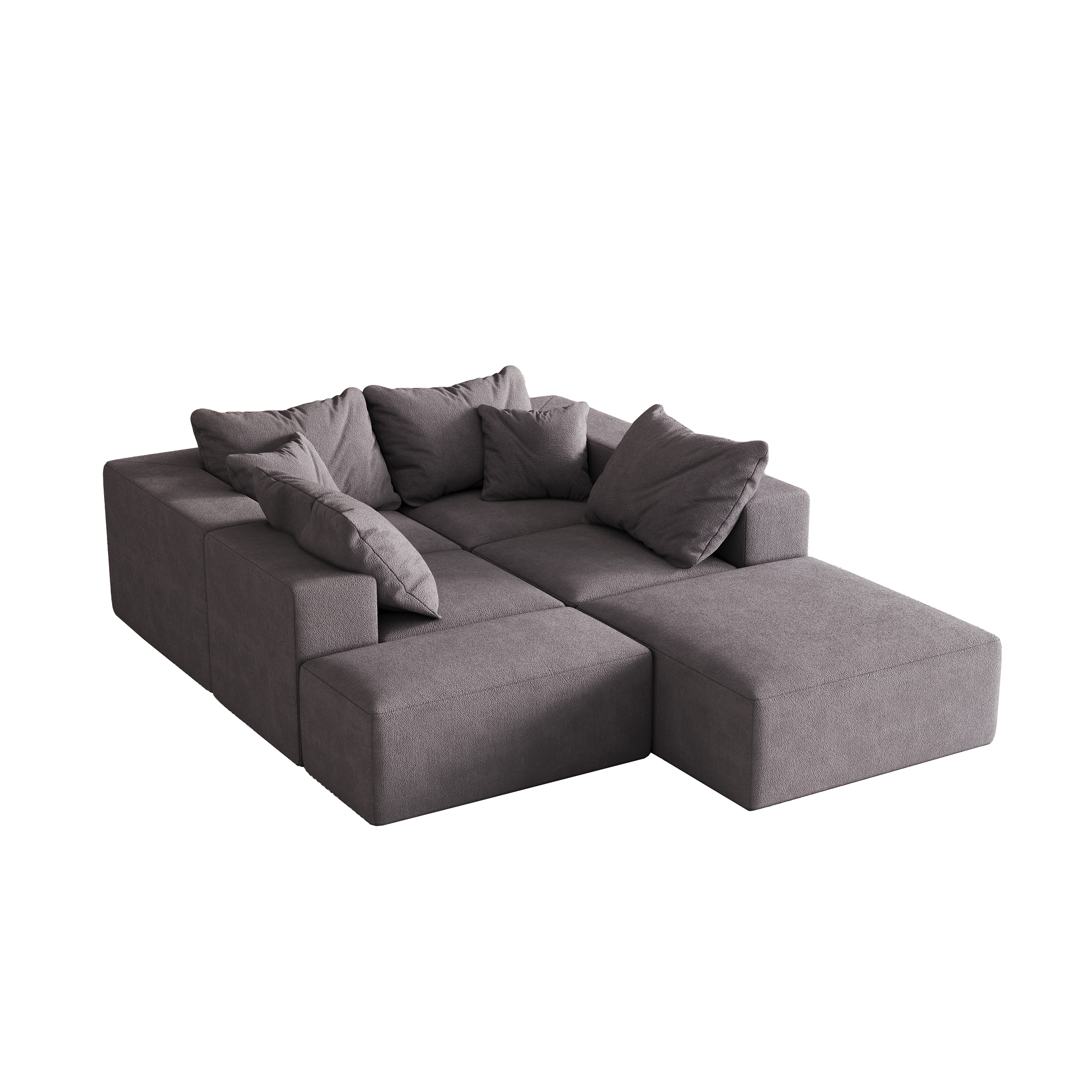 Modern Upholstered Sectional Boneless Couch Set