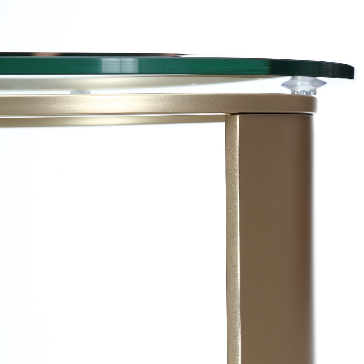 Houston - Round Chairside Table - Brushed Gold