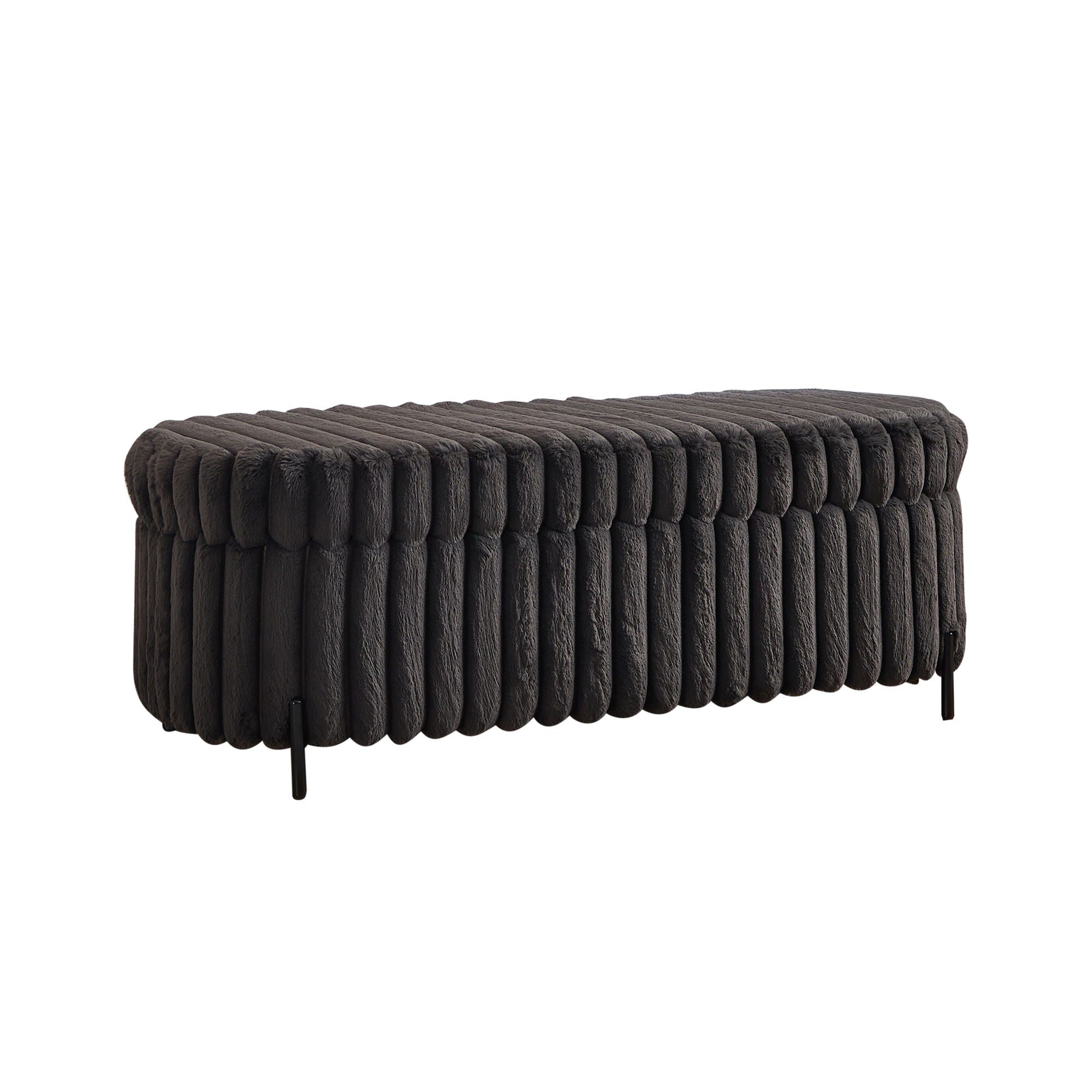 Flip Top Storage Bench With Metal Legs