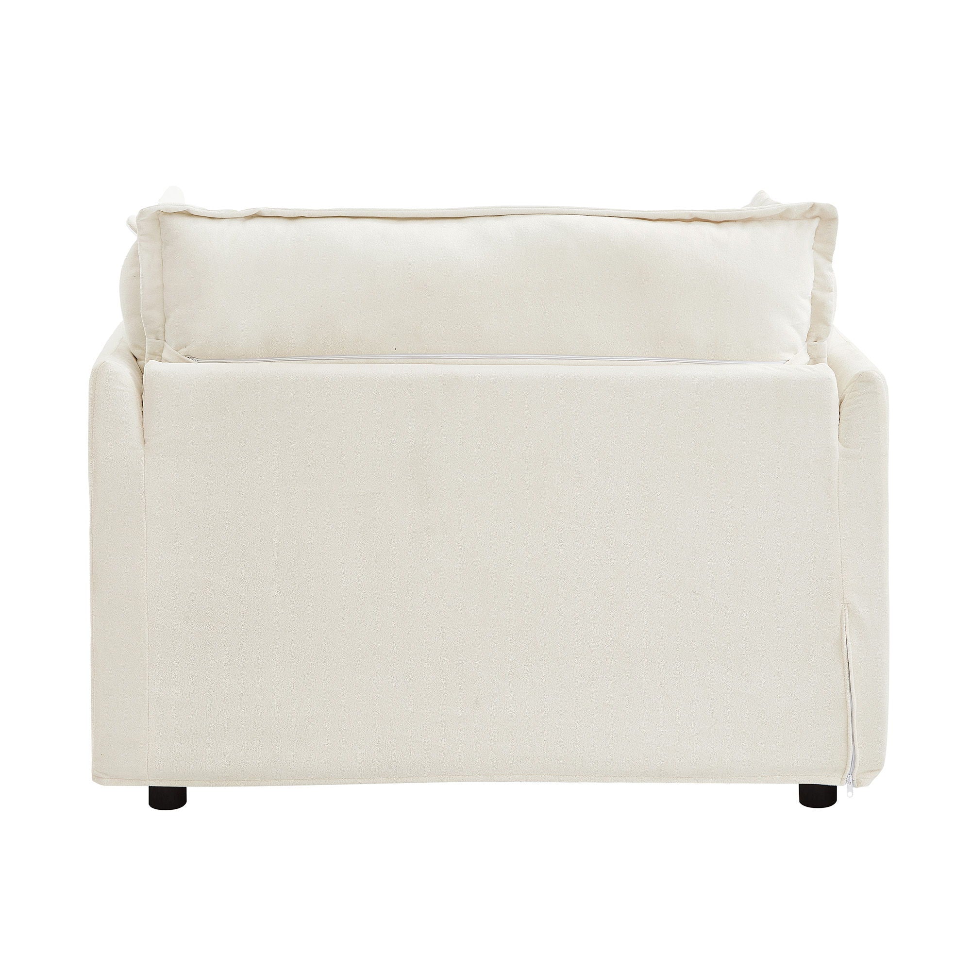 Modern Cozy Upholstered Armchair Sofa With Movable Ottoman