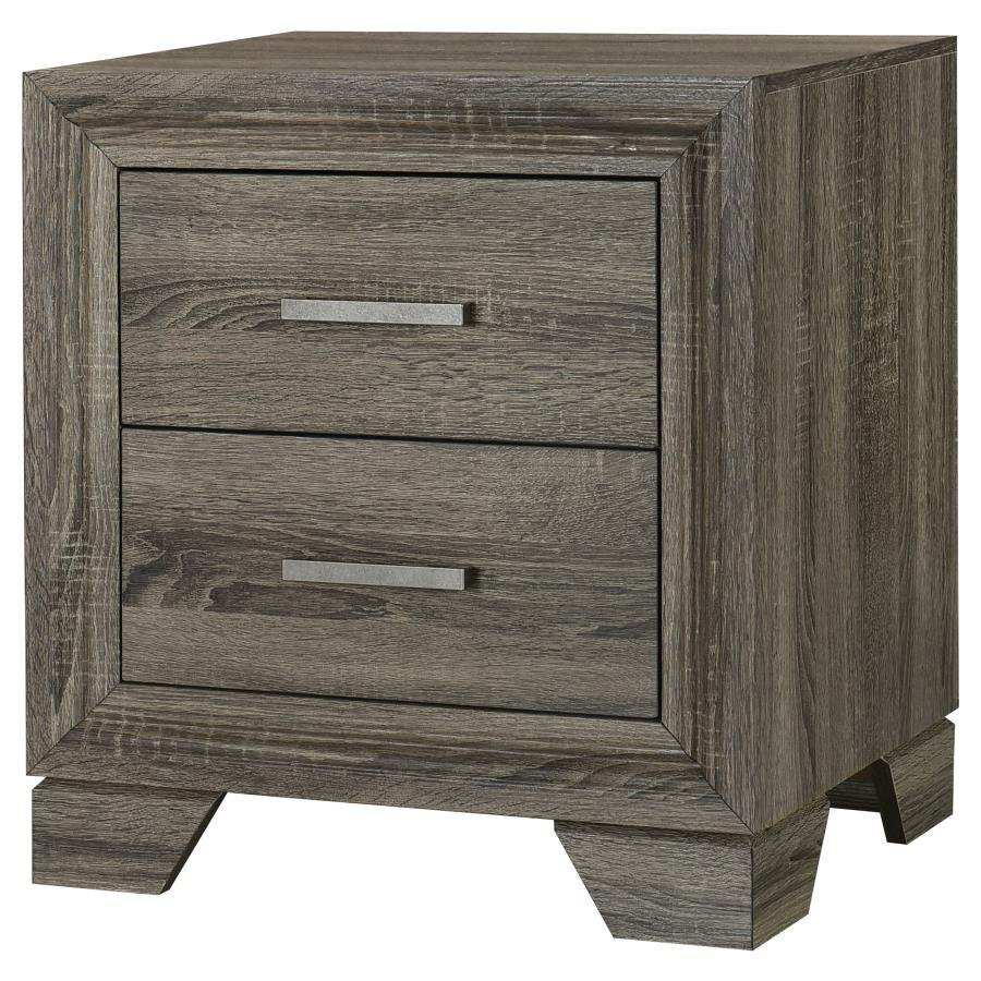 Wright - 2-Drawer Nightstand Bedside Table - Brown Oak - Best Buy Furniture