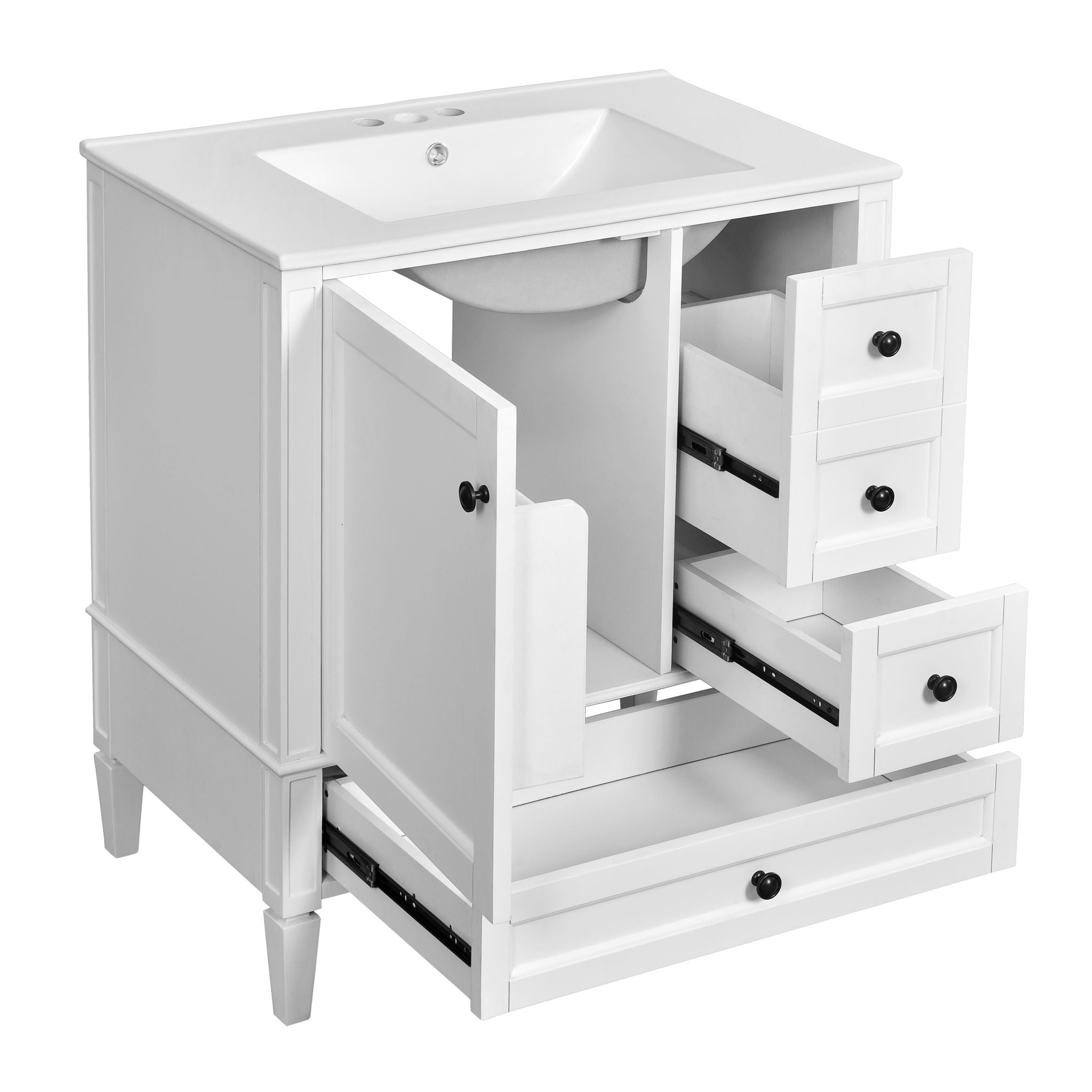 Bathroom Vanity With Sink, Storage Cabinet With 3 Drawers