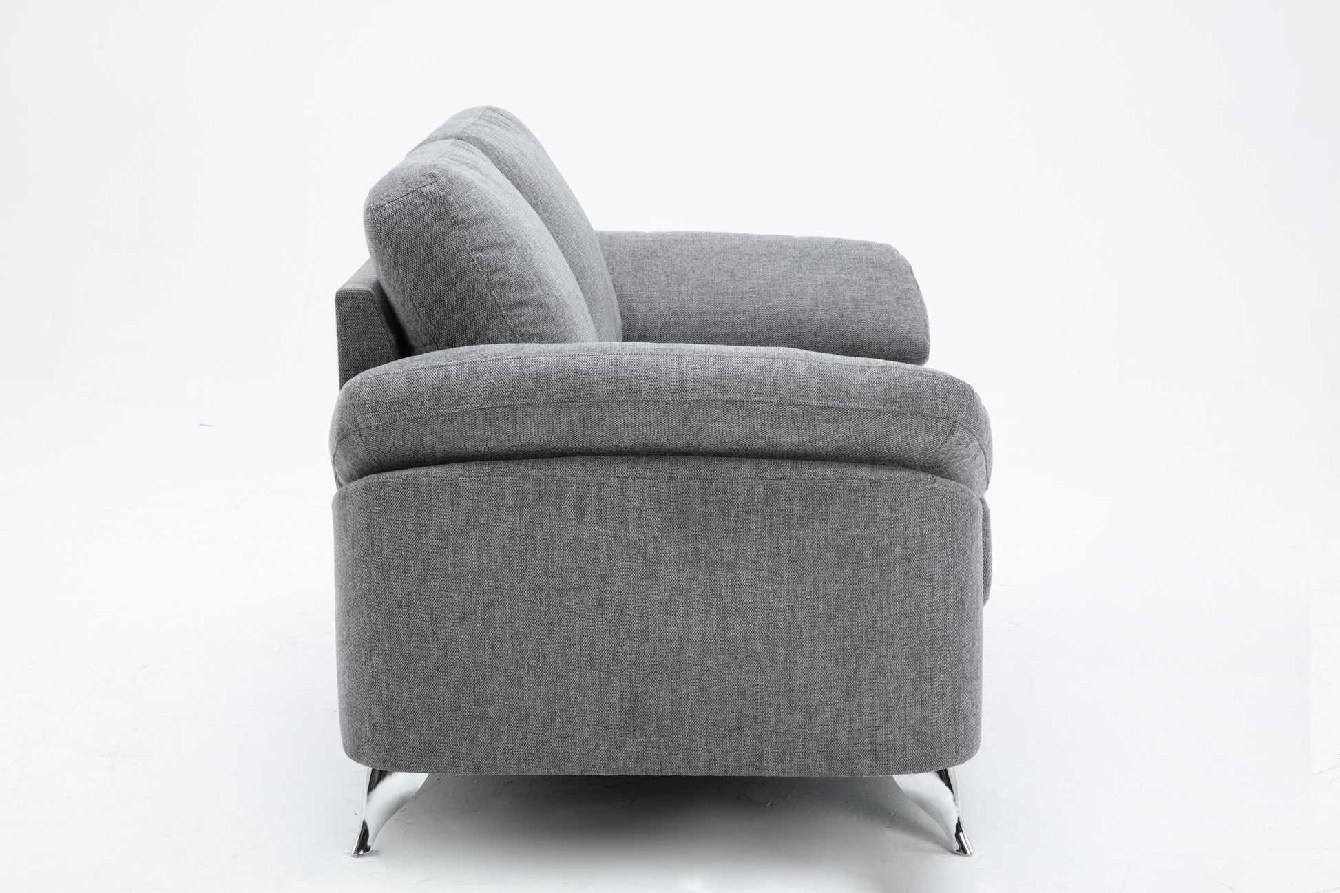 Villanelle - Loveseat With Chrome Finish Legs - Light Gray - Best Buy Furniture