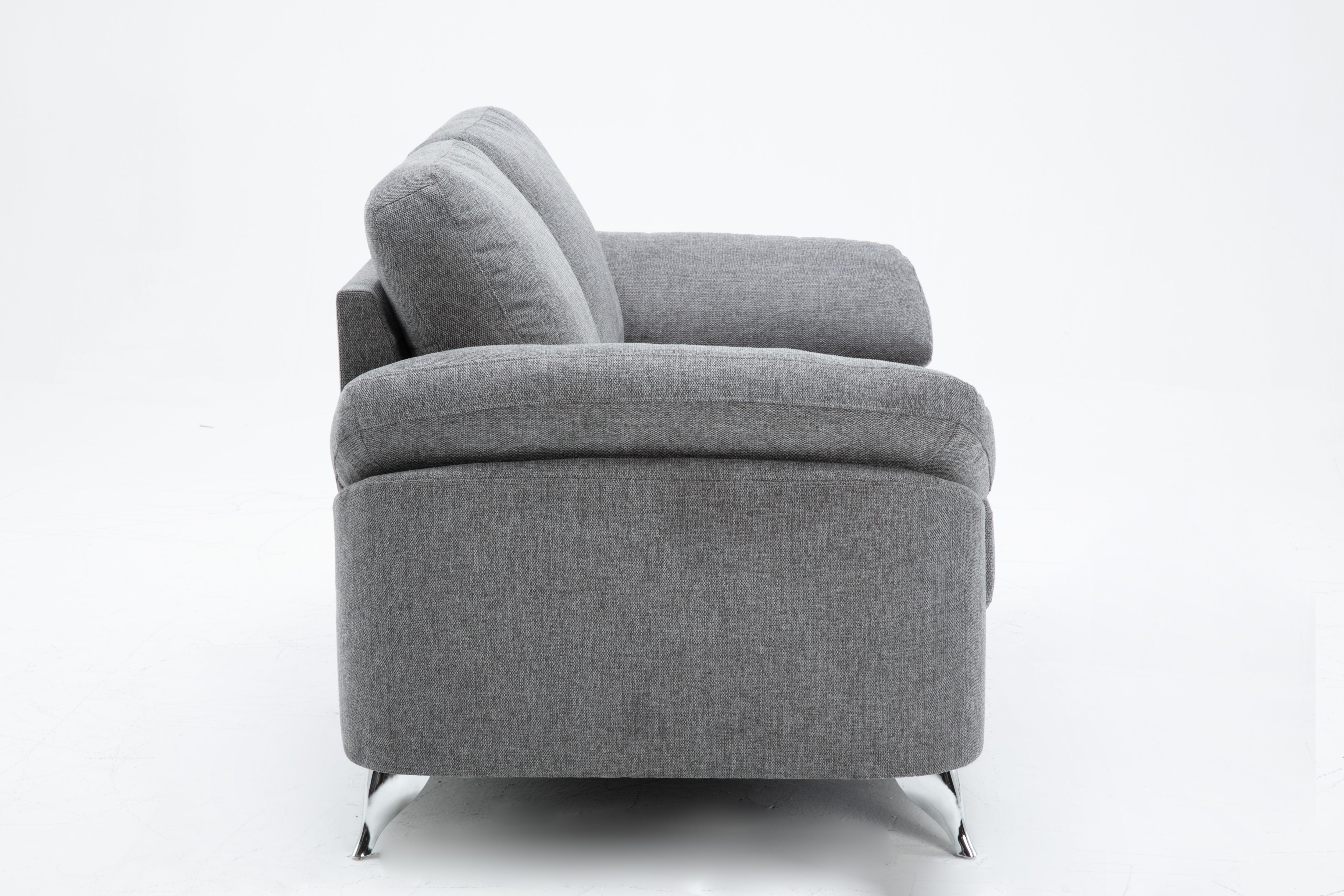 Villanelle - Loveseat With Chrome Finish Legs - Light Gray - Best Buy Furniture
