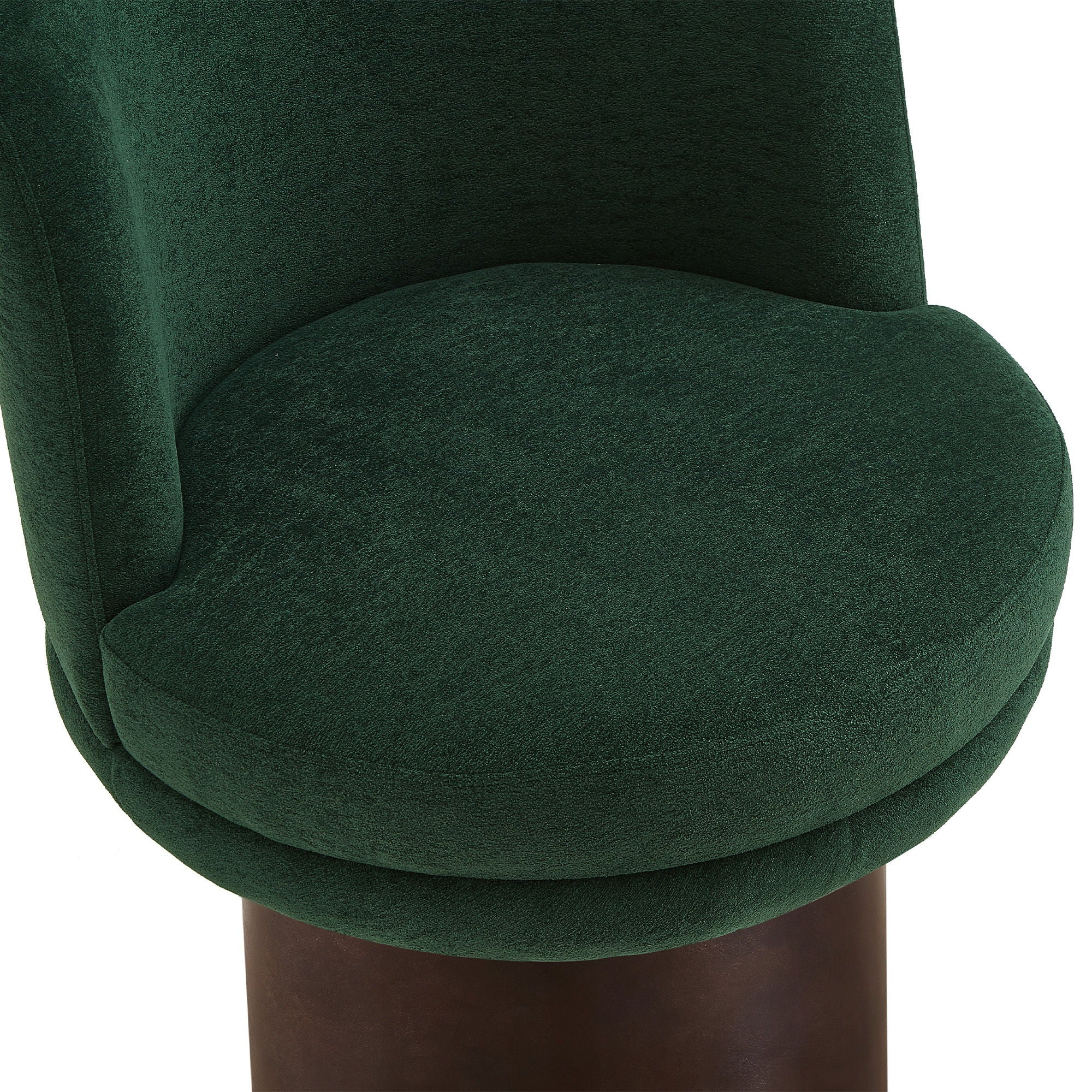 Round Swivel Accent Chair With Ergonomic Backrest For Living Room