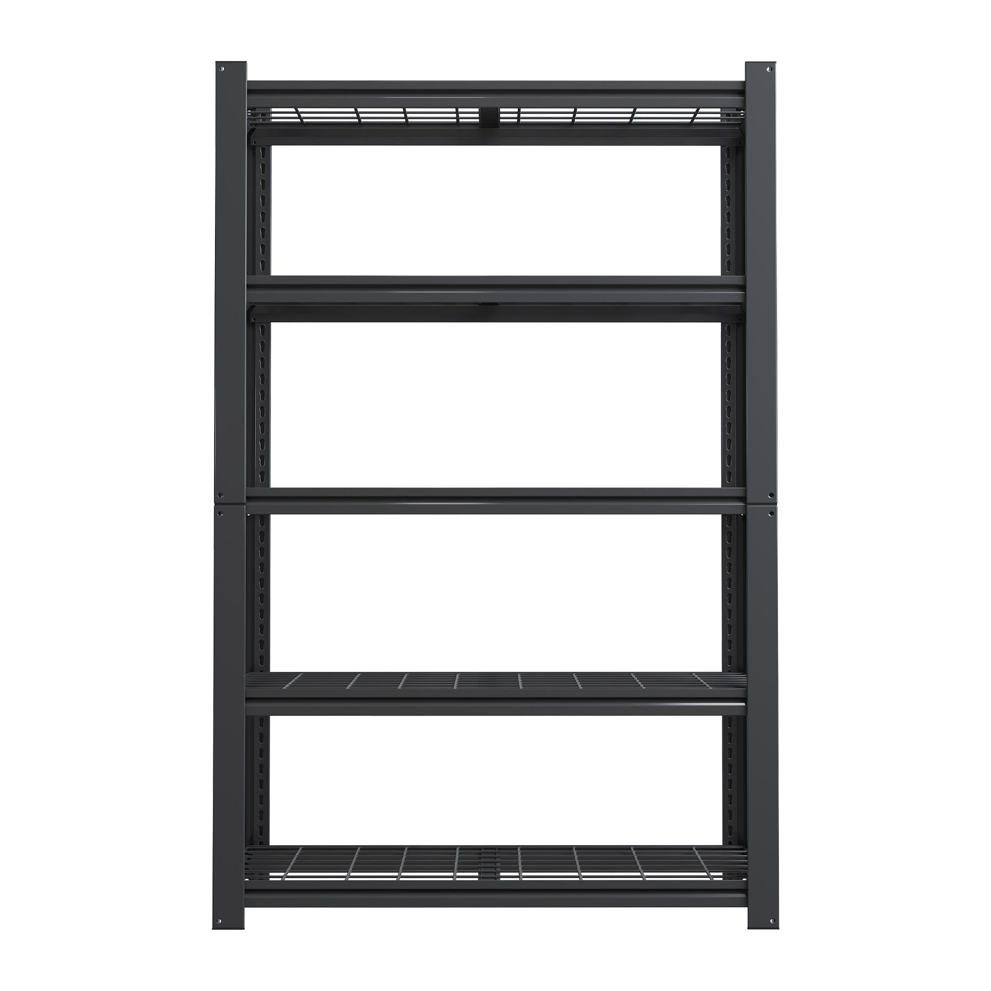 Heavy Duty 5 Tier Adjustable Metal Mesh Storage Rack With 2000 Lbs Capacity - Brushed Nickel