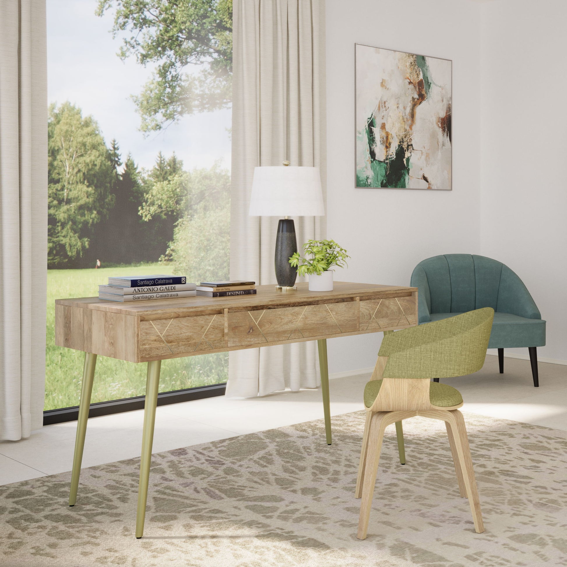 Jager - Desk - Natural - Best Buy Furniture