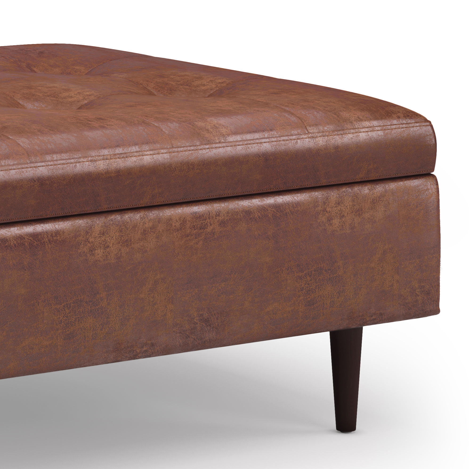 Shay - Large Square Coffee Table Storage Ottoman Mid-Century Style - Best Buy Furniture