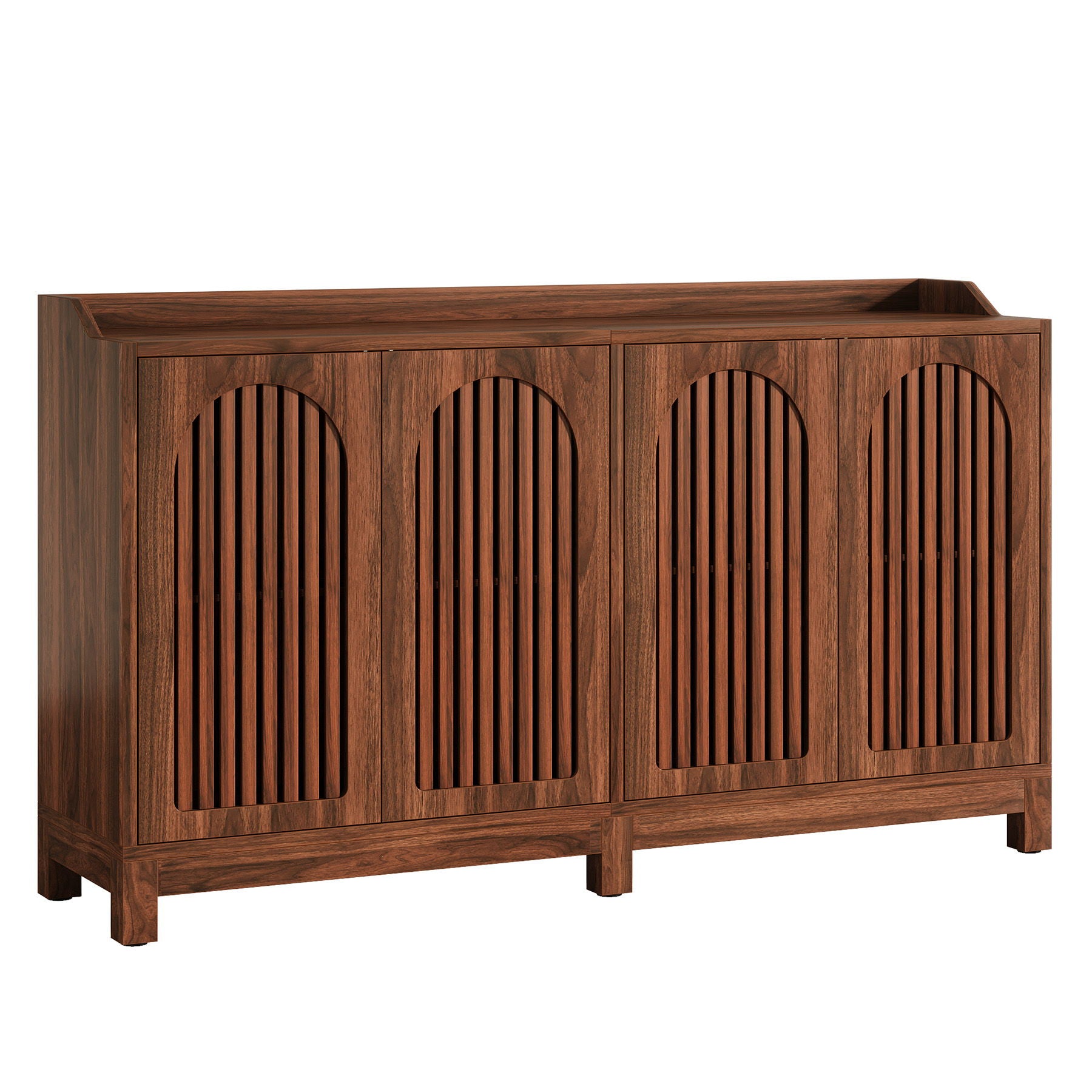 Sideboard Buffet Cabinet With 4 Doors & Shelves, Credenza Table For Dining Room - Brown
