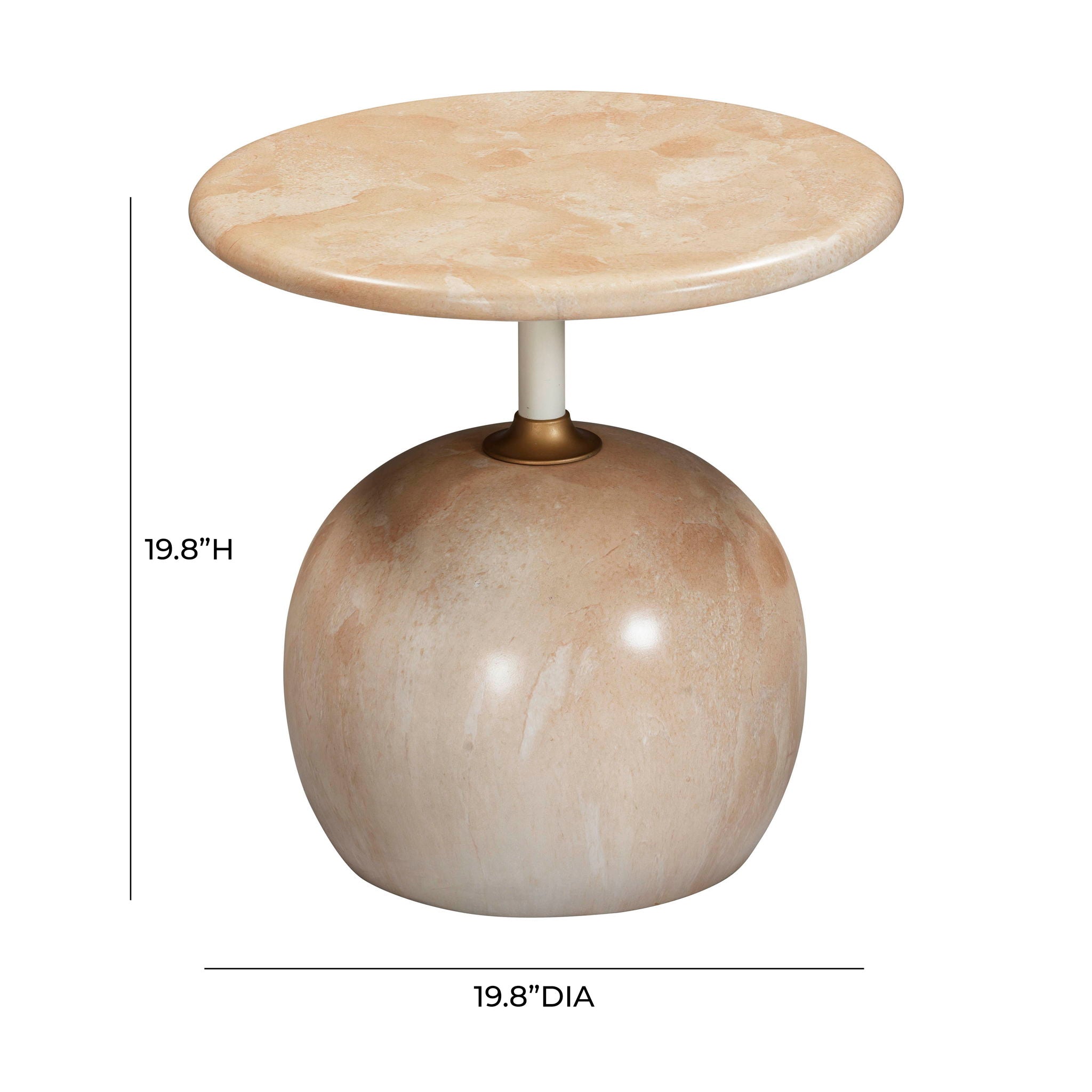 Mire - Faux Marble Side Table - Rose