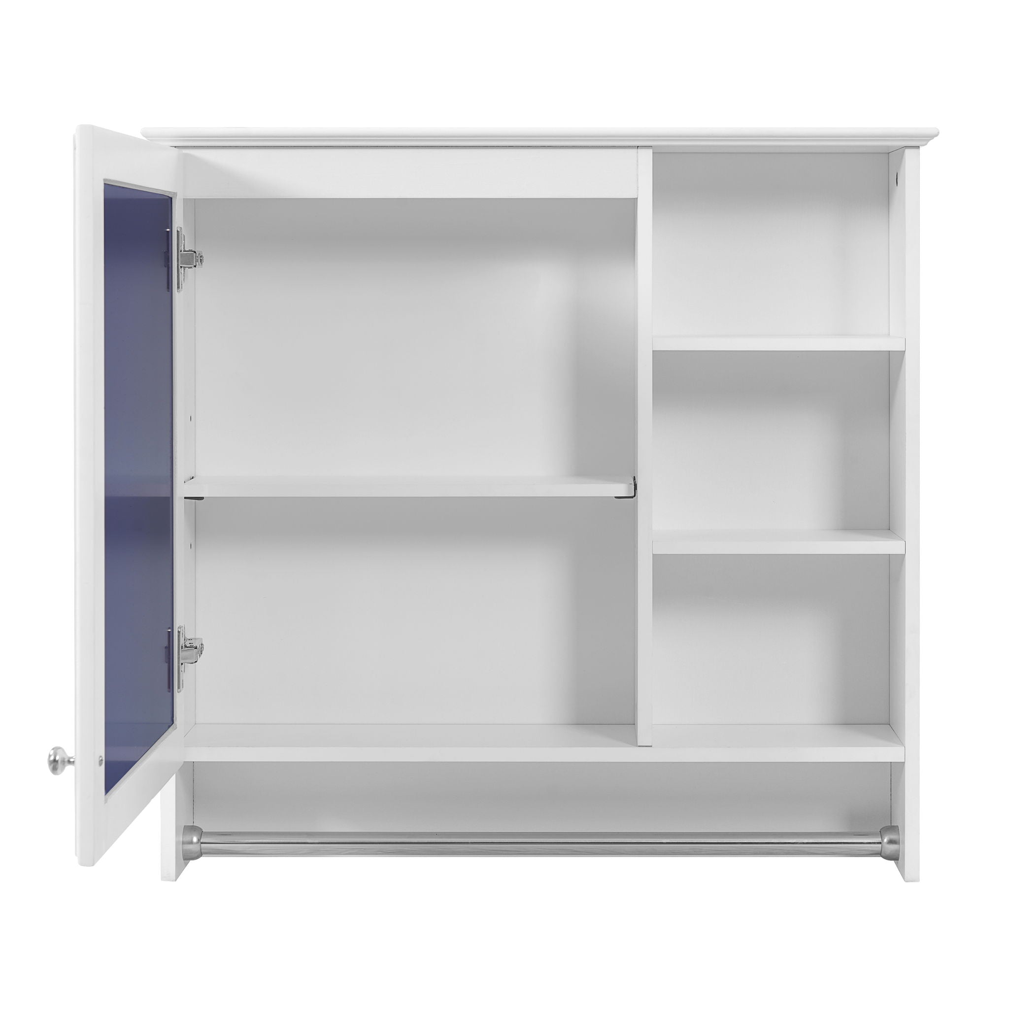 Wall Mount 2 In 1 Mirror Cabinet With Adjustable Shelf, Soft-Closing Hinges