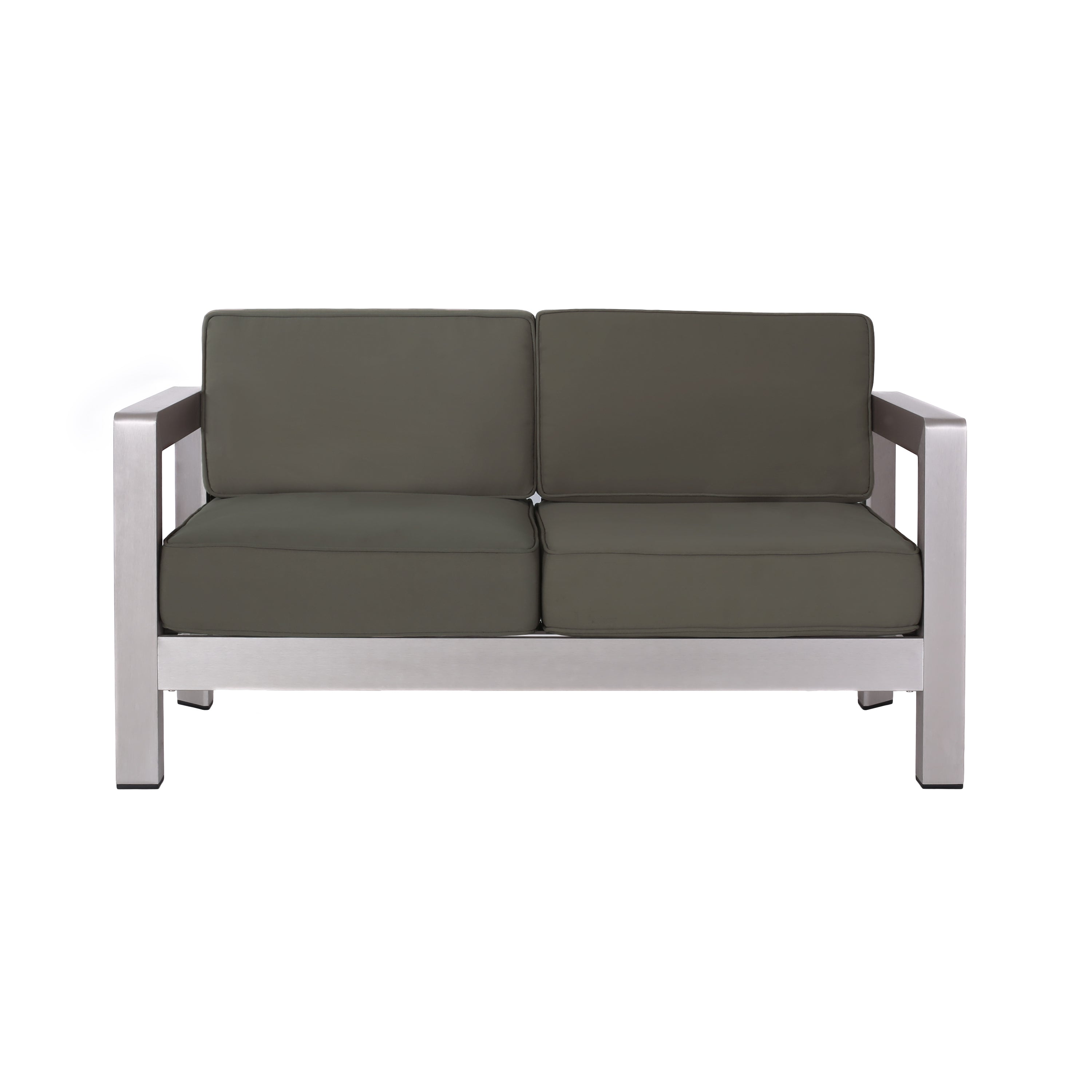 Outdoor Aluminum Loveseat – Low-Profile Patio Seating with Deep Cushions